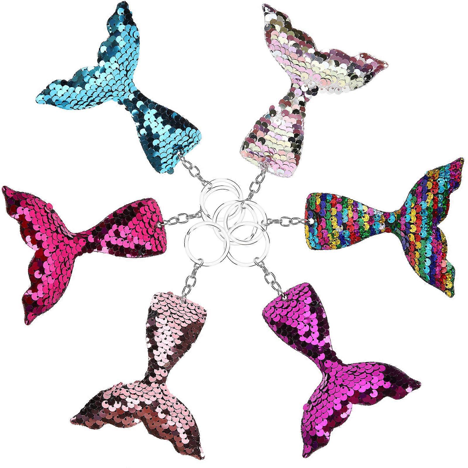 Mermaid Tail Keychain Creative Keychain for Decoration Use 12 Pieces Set