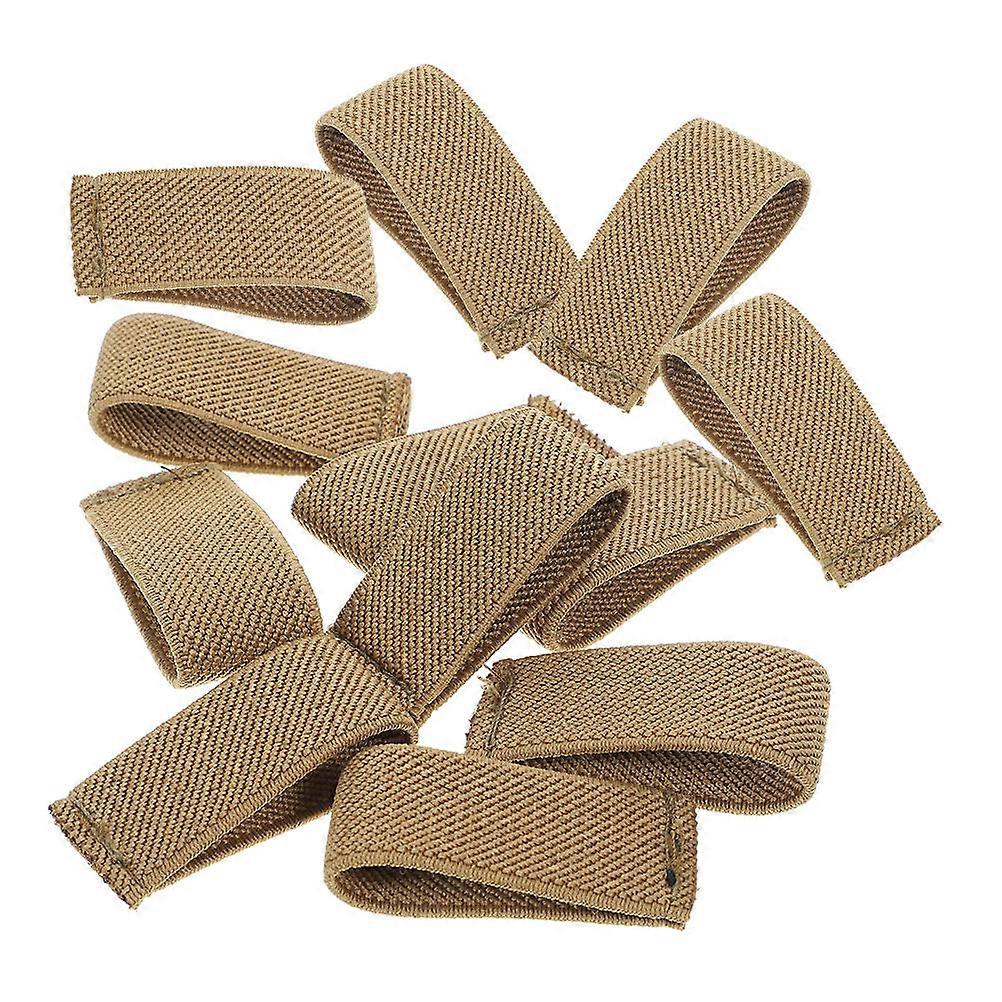 12Pcs Elastic Belt Keepers For Hiking Backpack Straps Coffee Color Fix Backpack Straps
