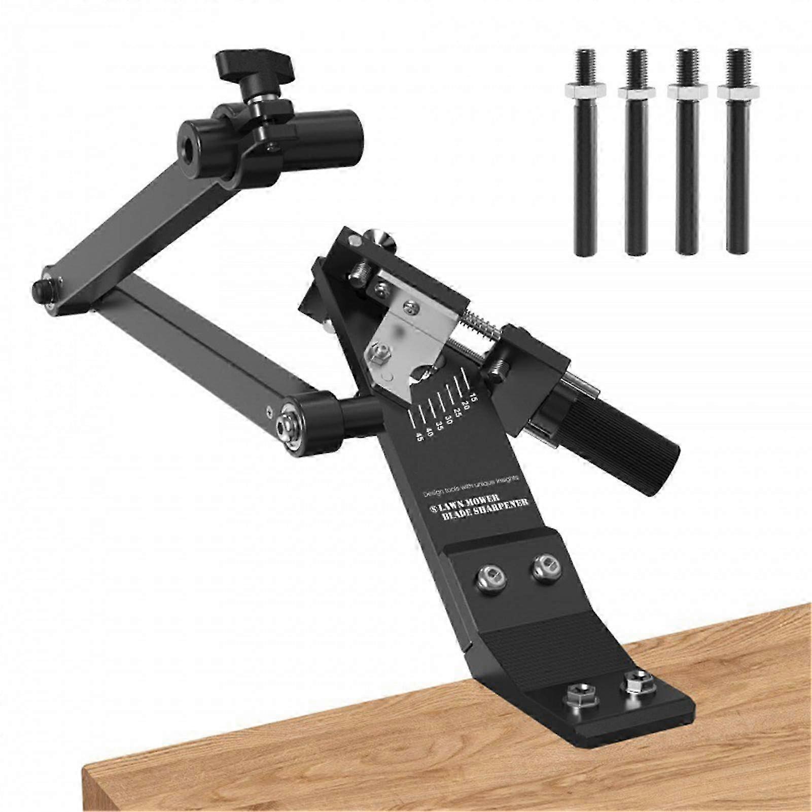 Lawn Mower Sharpener,15 Degree45 Degree Adjustable Sharpening Balancer Bracket Tool Lawn Sharpener for Straight and Standard Lawnmower 2025