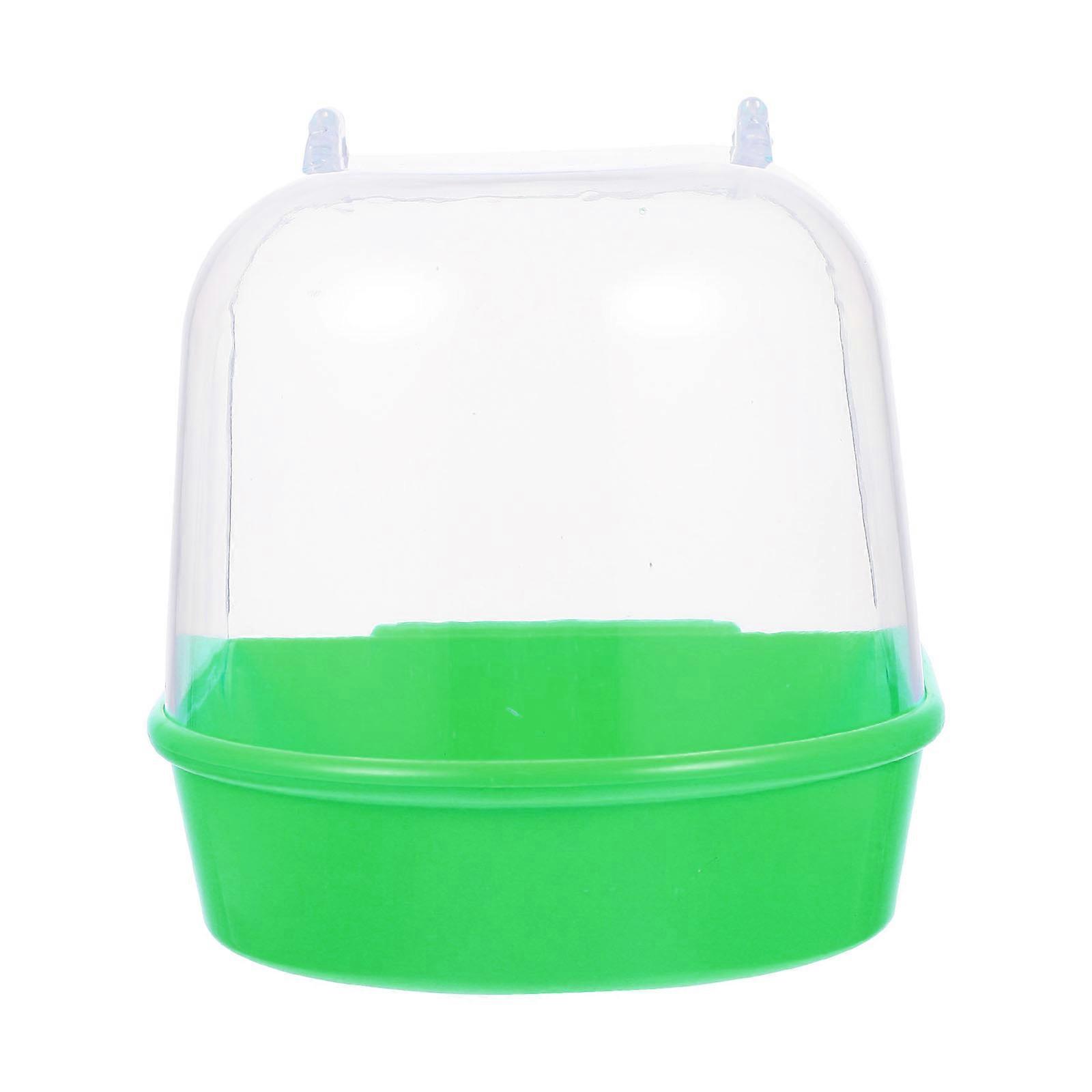 Bird Bath for Cage Plastic Parrot Bath Box 4Pcs Green Accessory