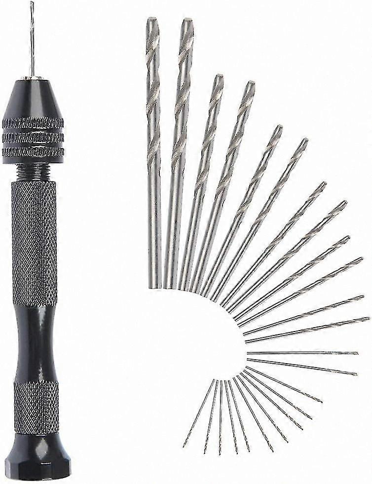 25-Piece Micro Drill Bit Set with Aluminum Pin Vise for Precision Rotary Tools and Crafting Projects