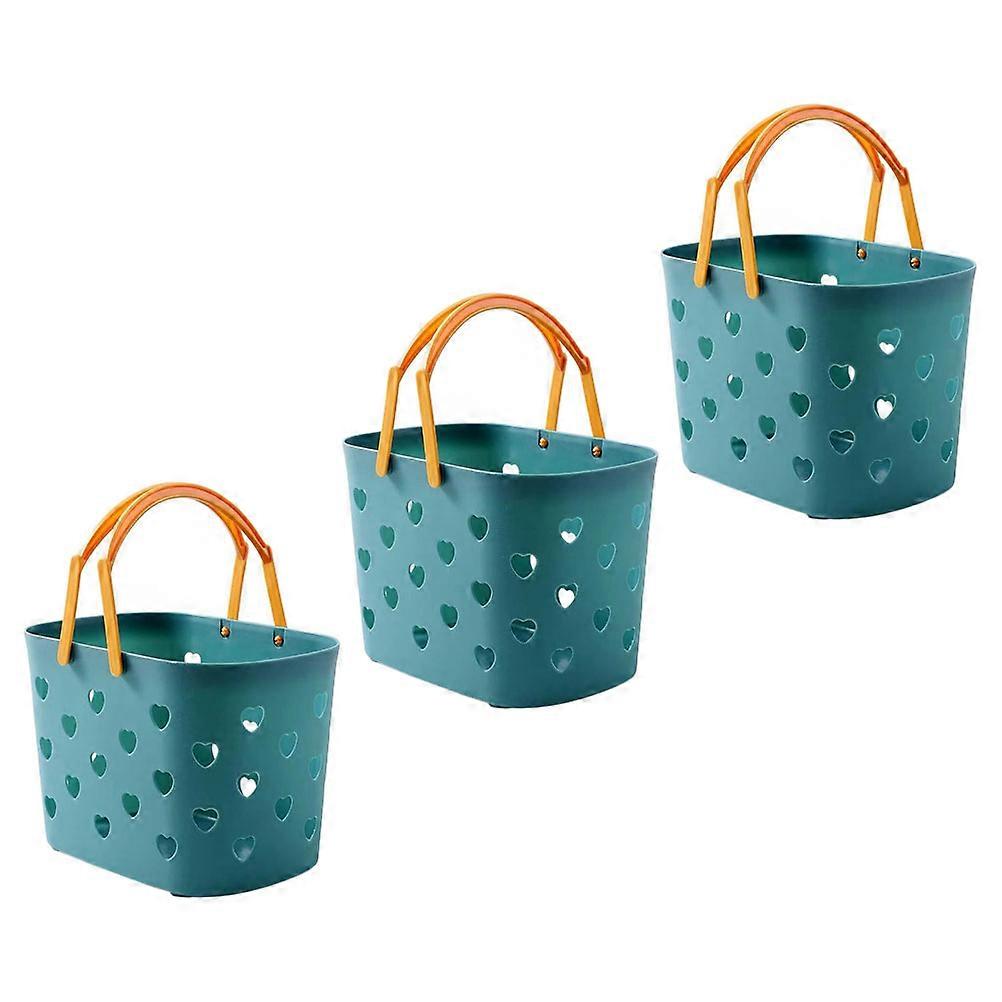 Bathroom Storage Basket 3Pcs Multi Plastic Laundry Organizer For Home Use Compact And Practical Drainage Solution