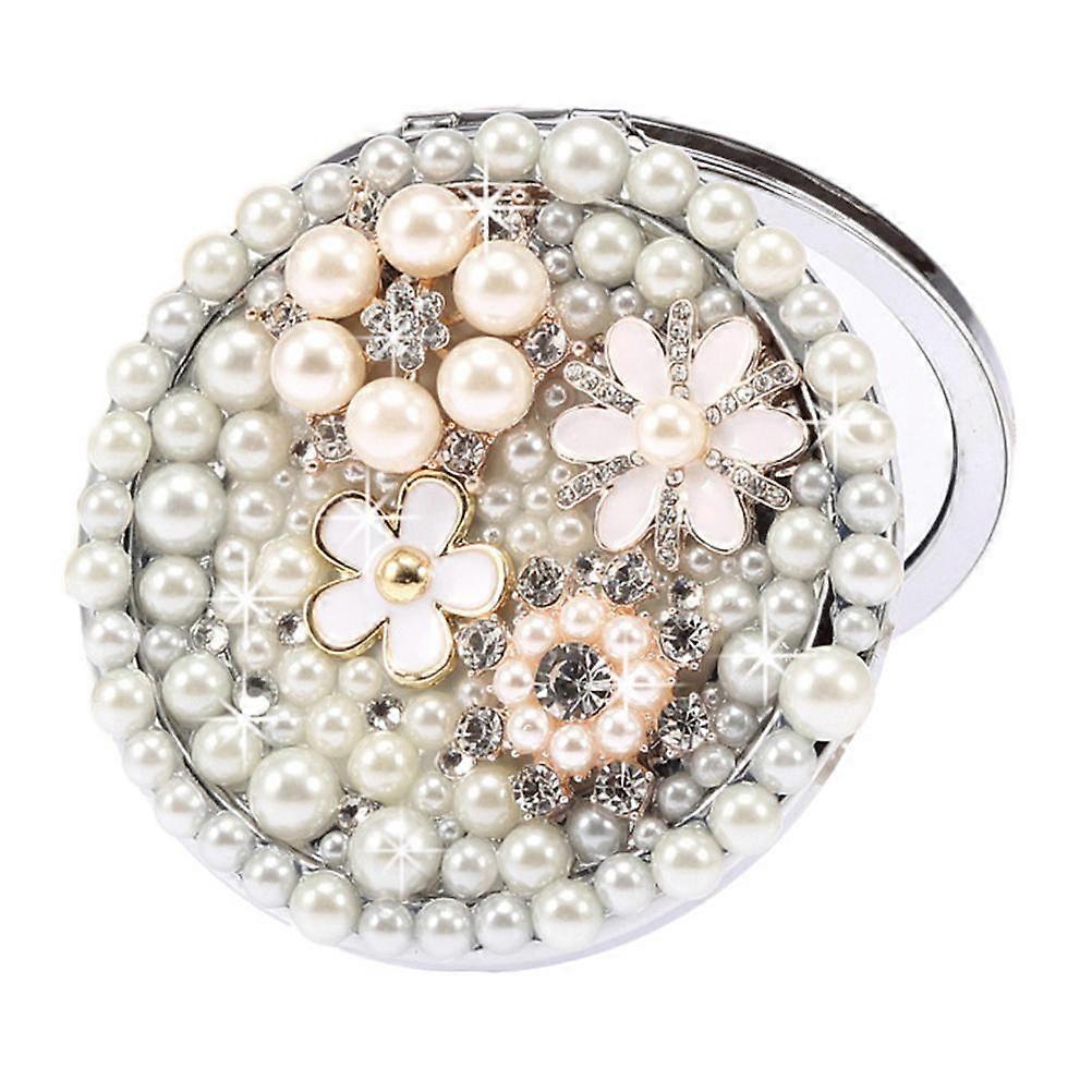 Magnifying Carry Mirror Round Design Simple Fashion For Outdoor Shopping 7X7Cm 1Pack