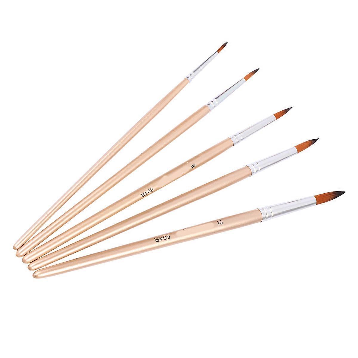 Detail Paint Brush Multi-Function Artist Paint Tool for Art Creation Rose Gold 5Pcs