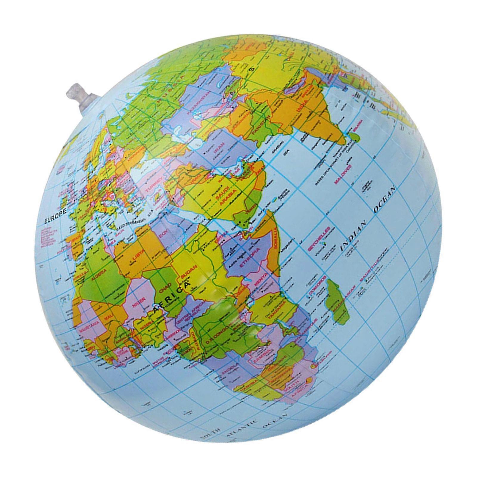 PVC Inflatable Beach Ball Globe Shaped Toy for Decor