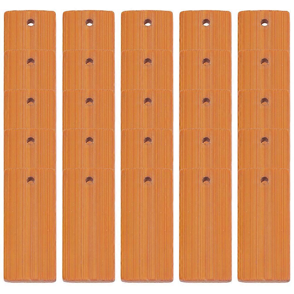 Bamboo Tags Keychain Pendants for Decoration 75Pcs DIY Rectangular Craft Tags