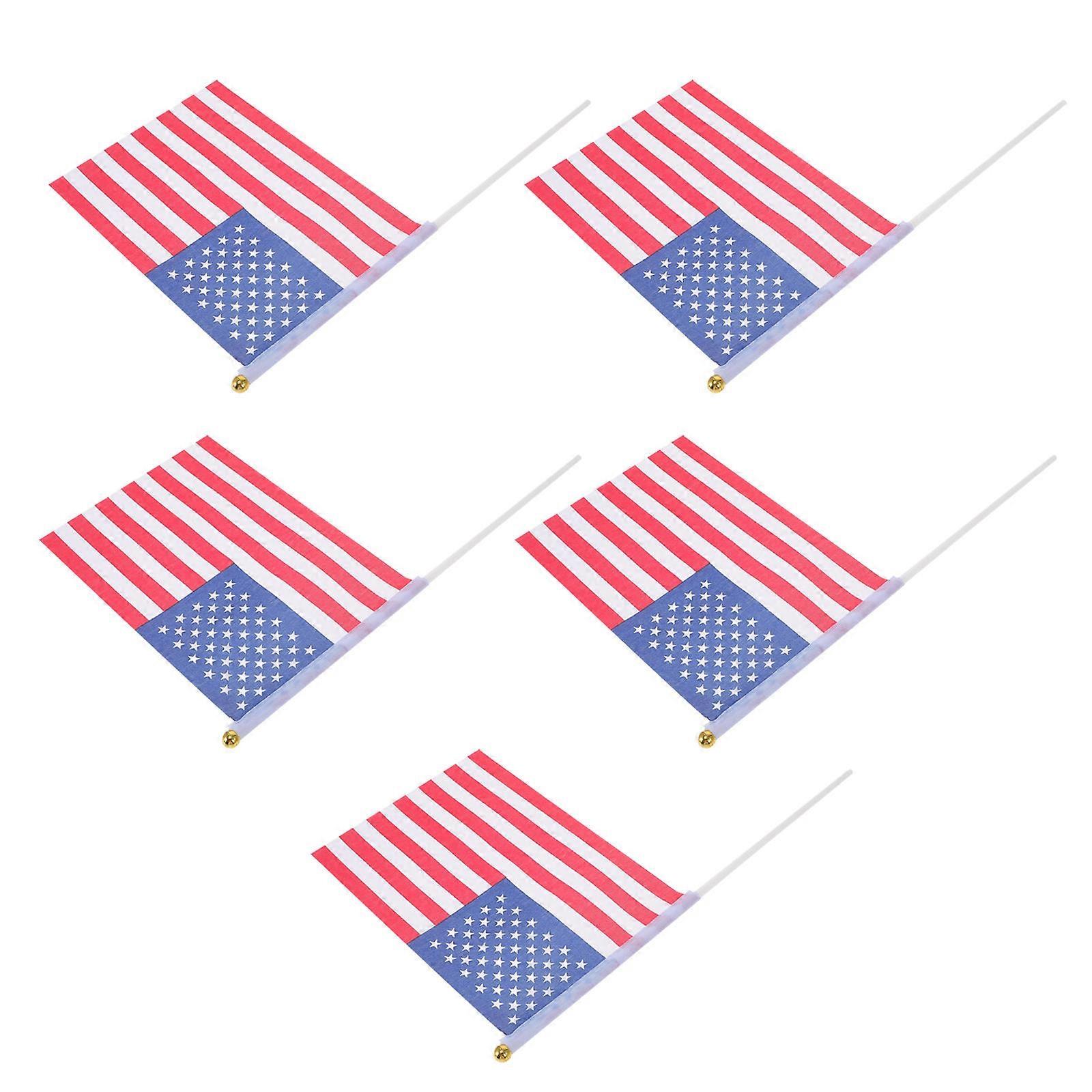 Mini Hand Waving Flag American Flags for Festival Use 5 Pieces