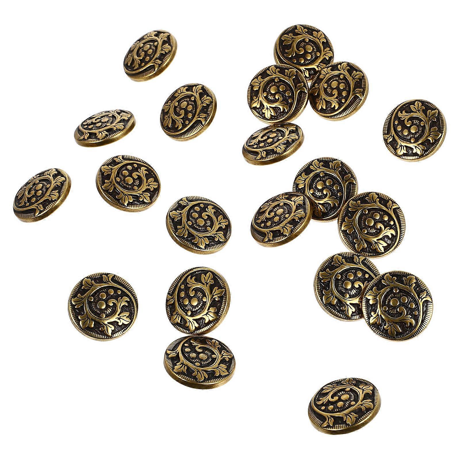 Retro Coat Button Decorations Ideal For Fashion Projects Tailoring With Golden Alloy Material 40 Pcs