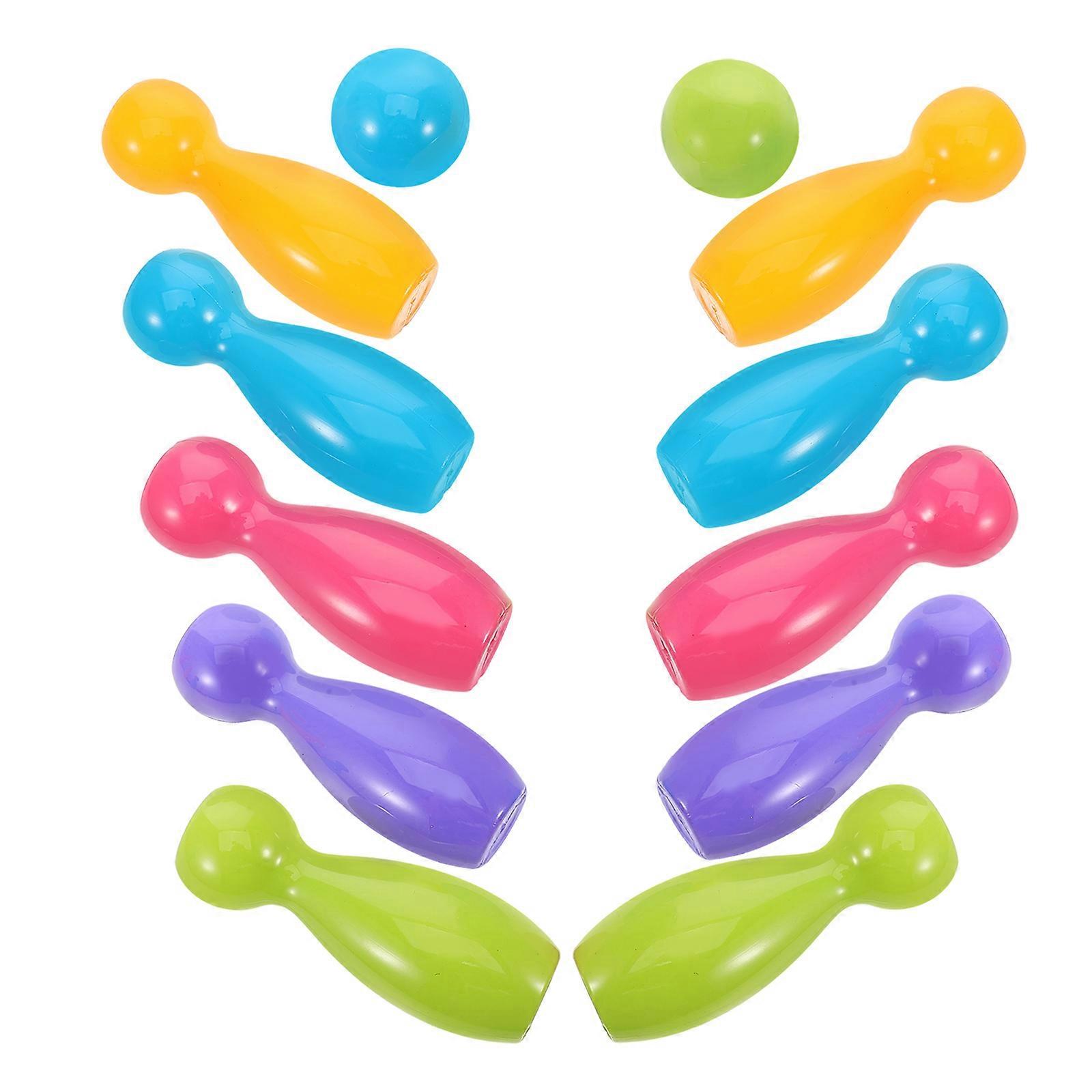 Plastic Bowling Set Appearance Fun And Interesting For Kids Hand-Eye Coordination 1Set