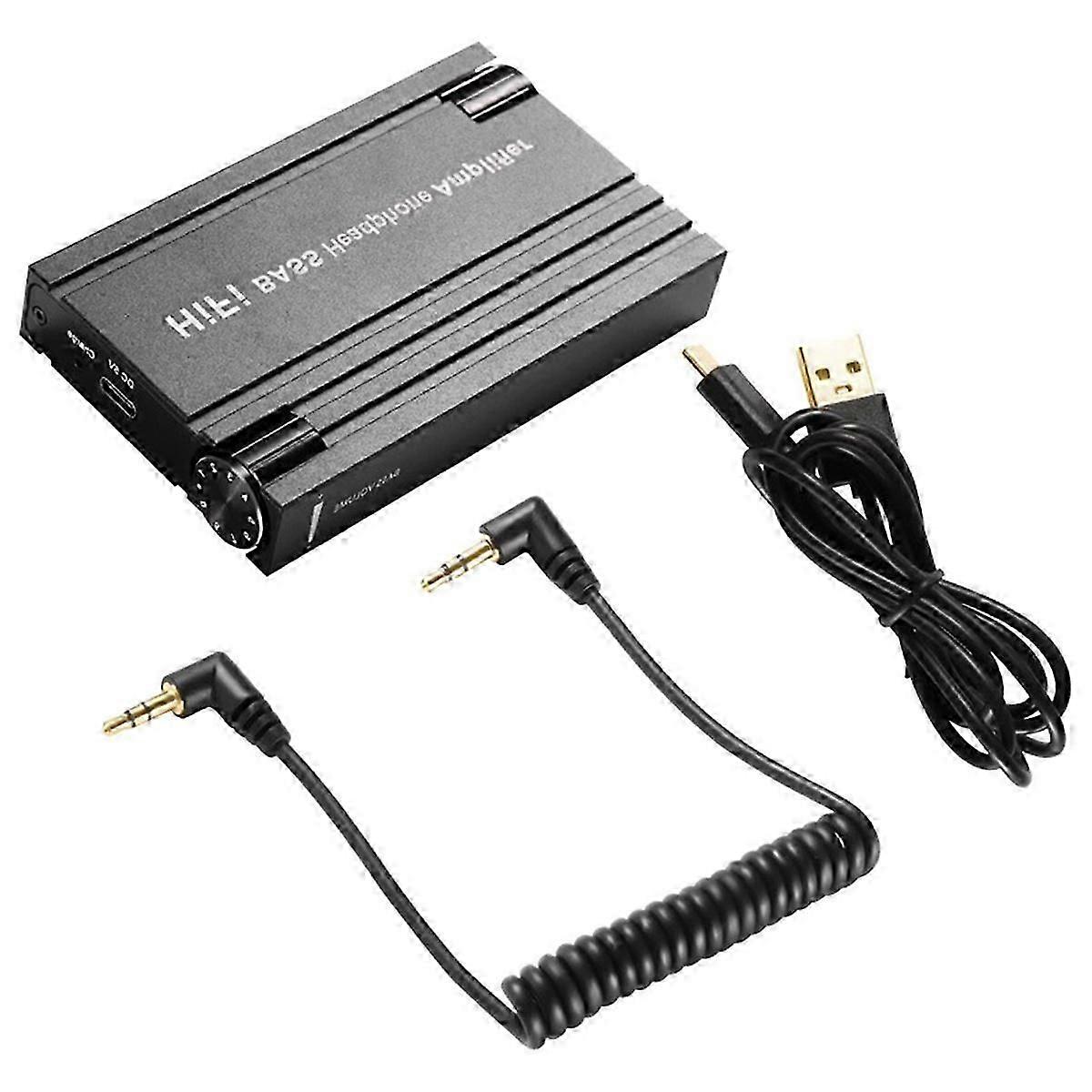 HiFi BASS Headphone Amplifier 16-600 Earphone Amp Rechargeable 3.5mm AUX Input Output with Volume C