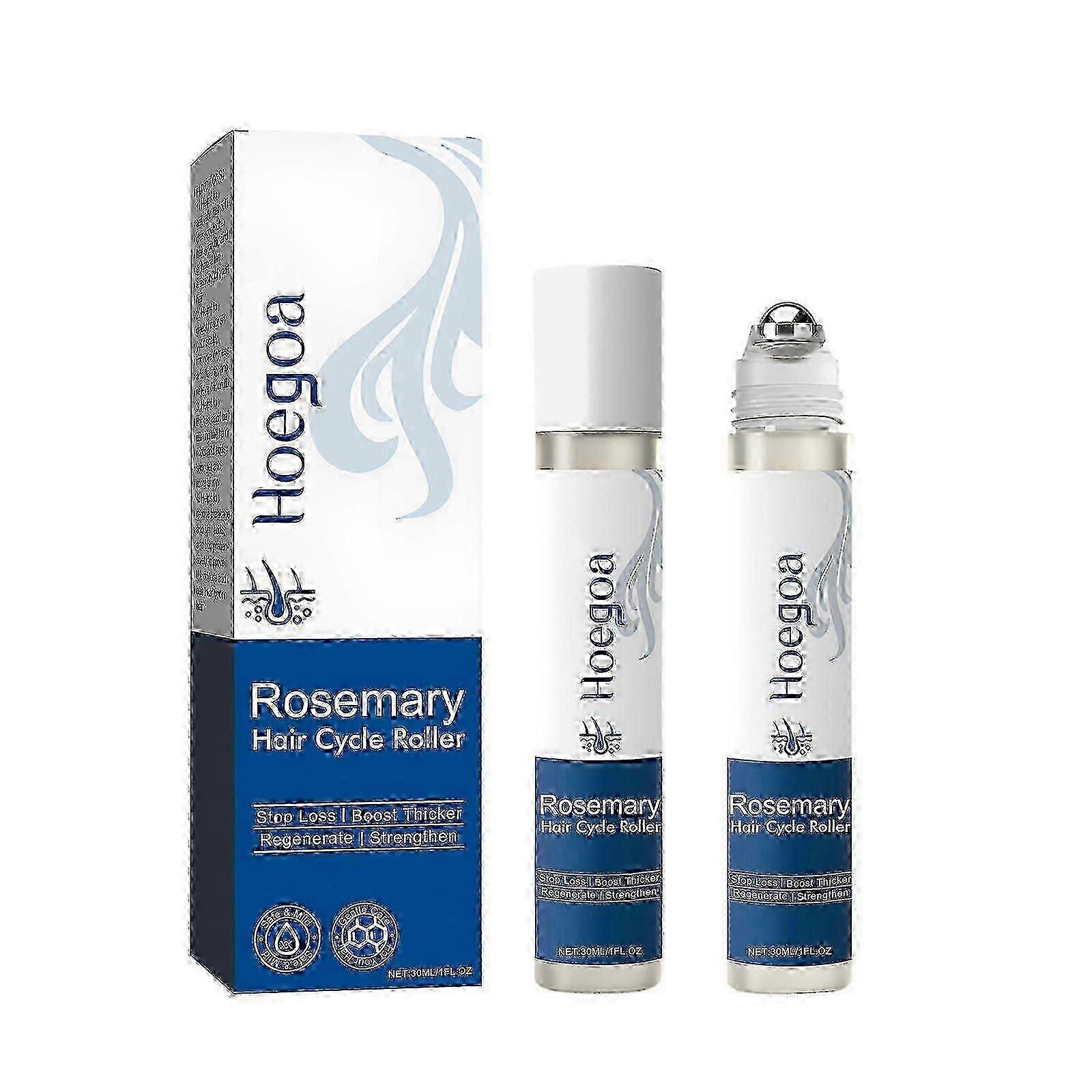 Rosemary Hair Growth Serum Roll On 30 ml - DHT-Blocking Scalp Serum Boosts Oxygen Flow, Reduces Hair Fall