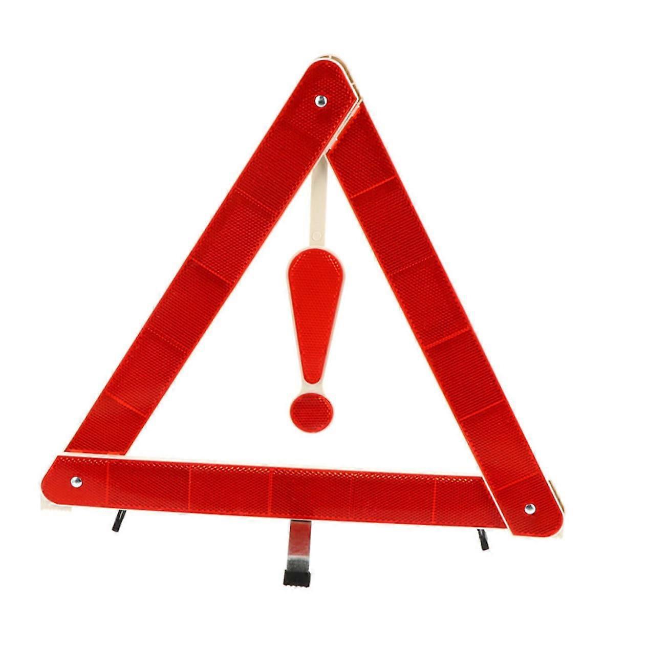 Foldable Vehicle Safety Warning Triangle Reflective Emergency Roadside Sign Plastic Construction Setup Easy Storage