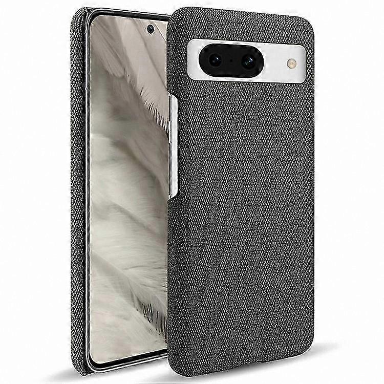 Fabric Cloth and PC Material Phone Case for Pixel 8a, Solid Color Design Back Cover