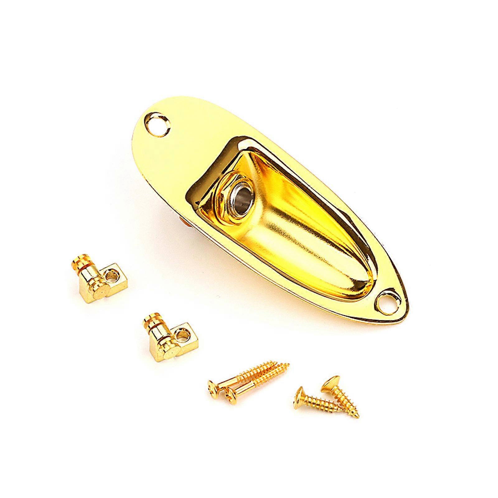 Guitar Input Jacks Socket Plate Output Loaded Boat Style 1/4 Inch with Screws for Mono Electric Guitar Replacement Parts Multicolor