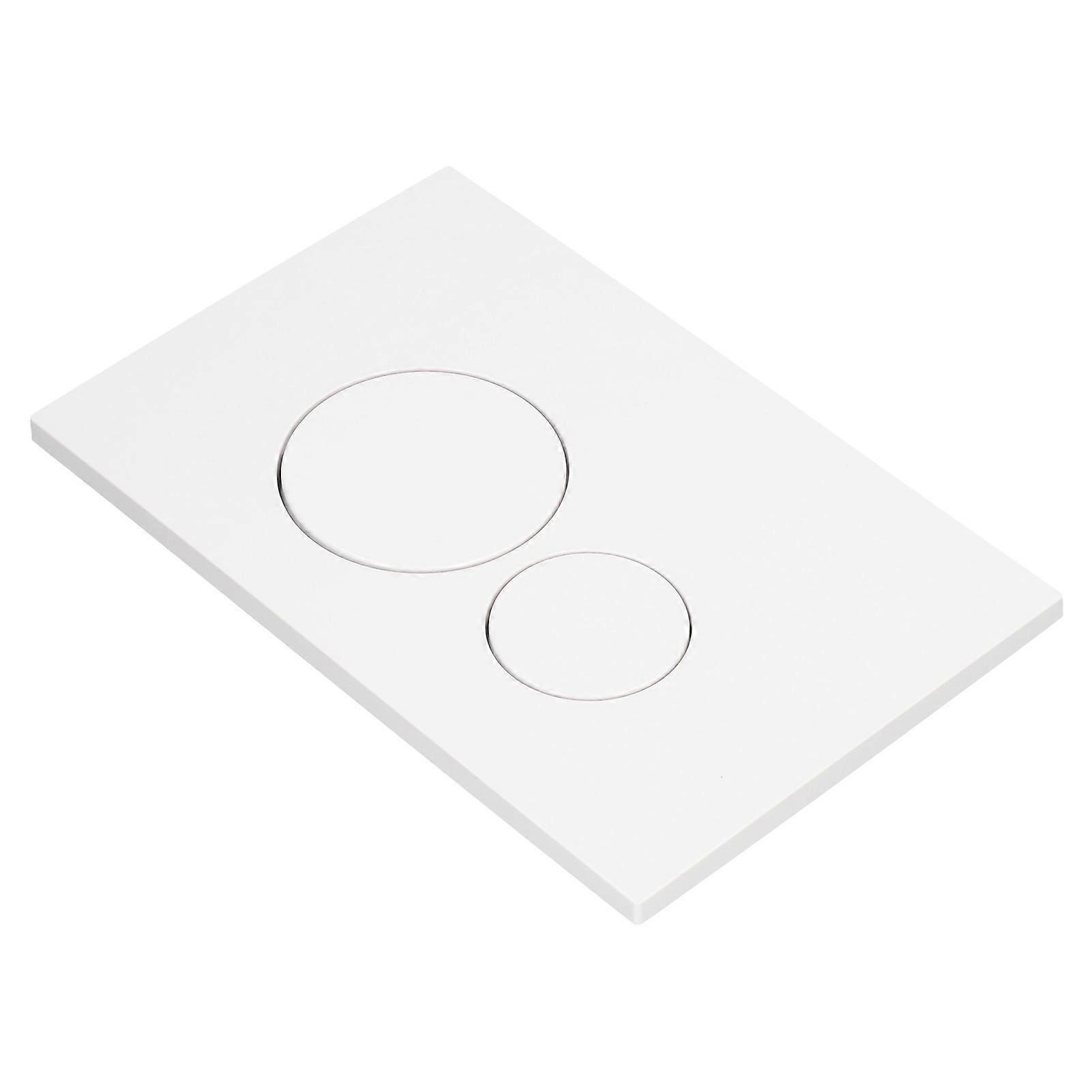 Toilet Water Tank Panel White ABS Squared Round Button Dual Flush Panel with Concealed Columns