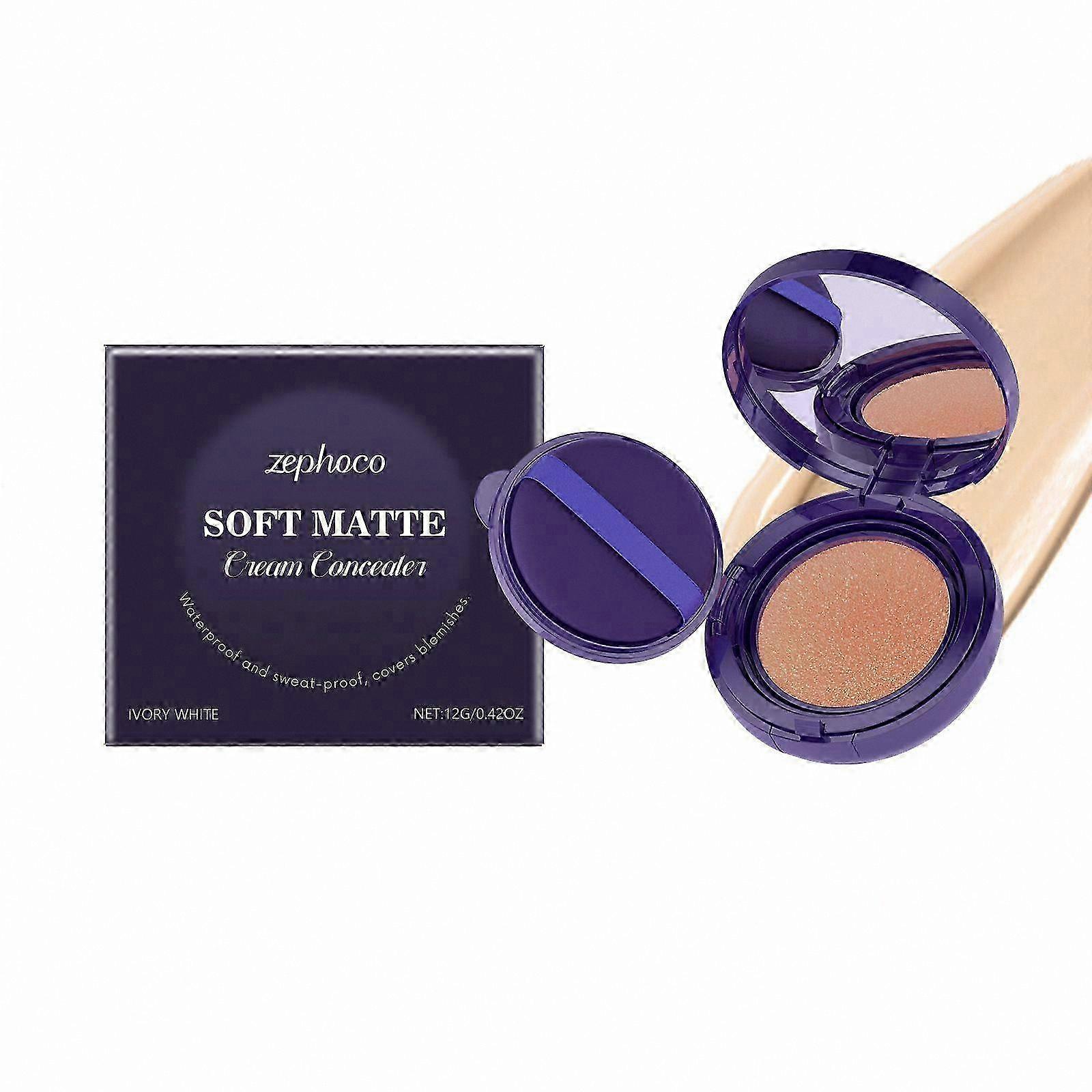 Matte Cream Concealer, Full Coverage Foundation, Lightweight Hydrating Formula, Waterproof & Long-Lasting Natural Finish