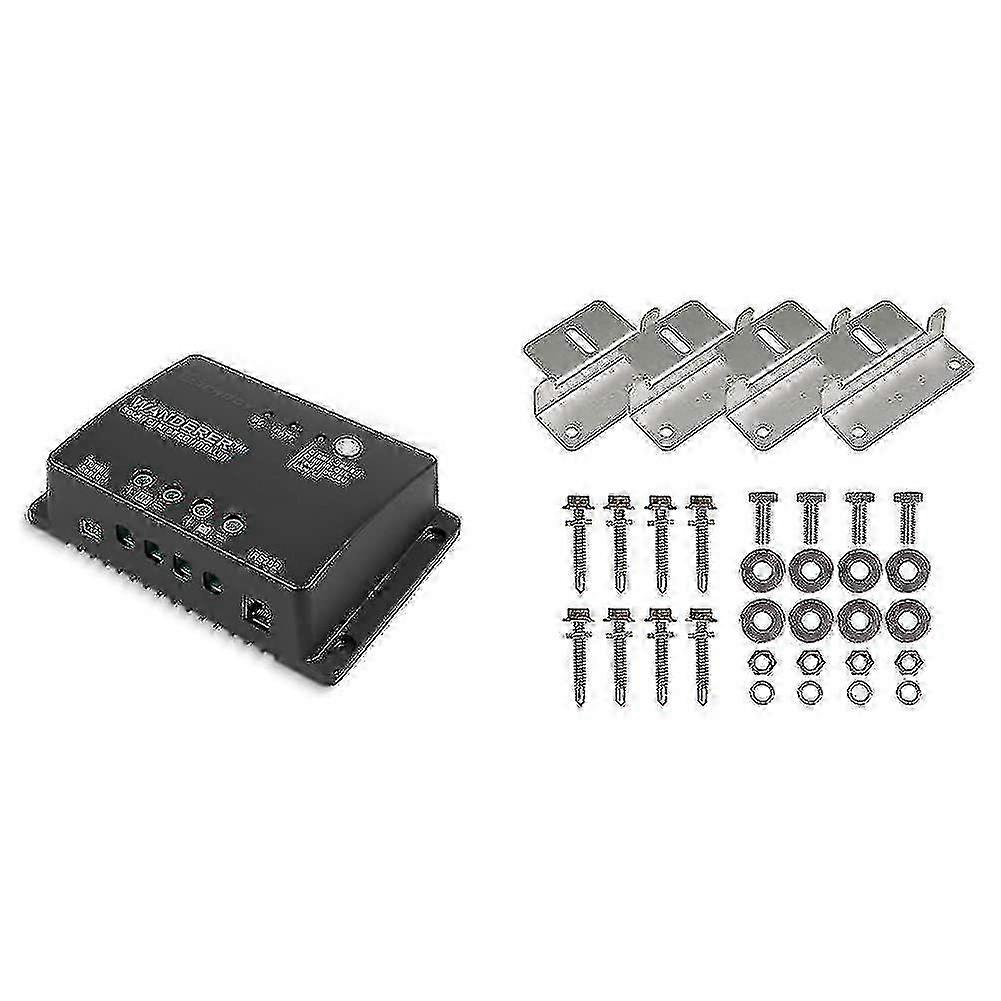 -renogy Wanderer Li 30a 12v Pwm Negative Ground Solar Char Solar Panel Regulator Solar Panel Mounting Z Brackets Alumin