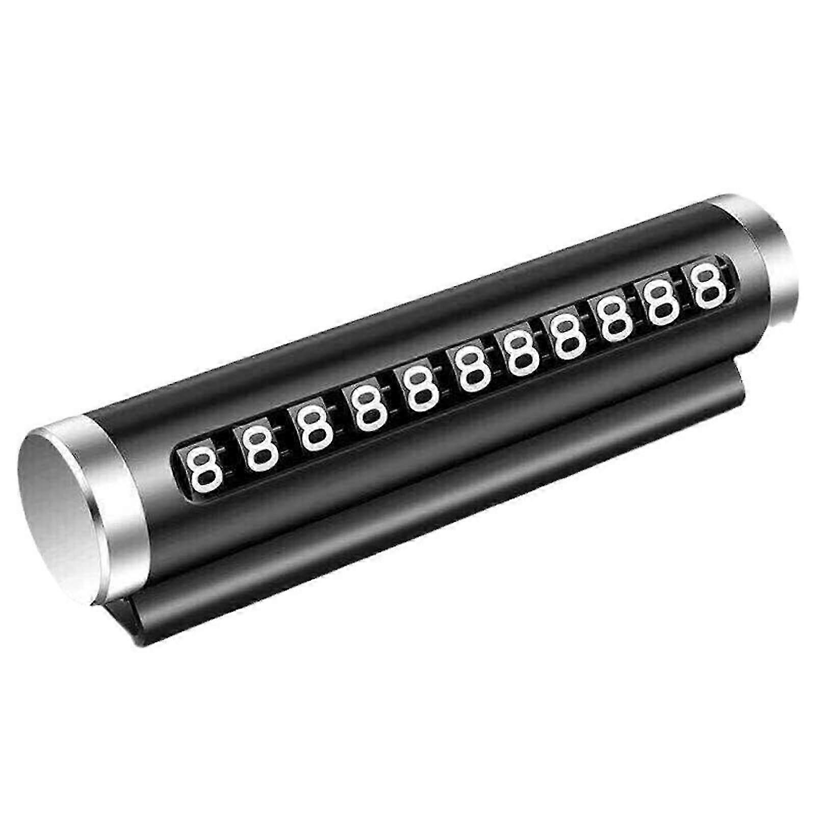 Scratch Freessive Auto Parking Sign Aluminum Roll Adjustment Parking Number Plate Reusable for Easy Number Display Black
