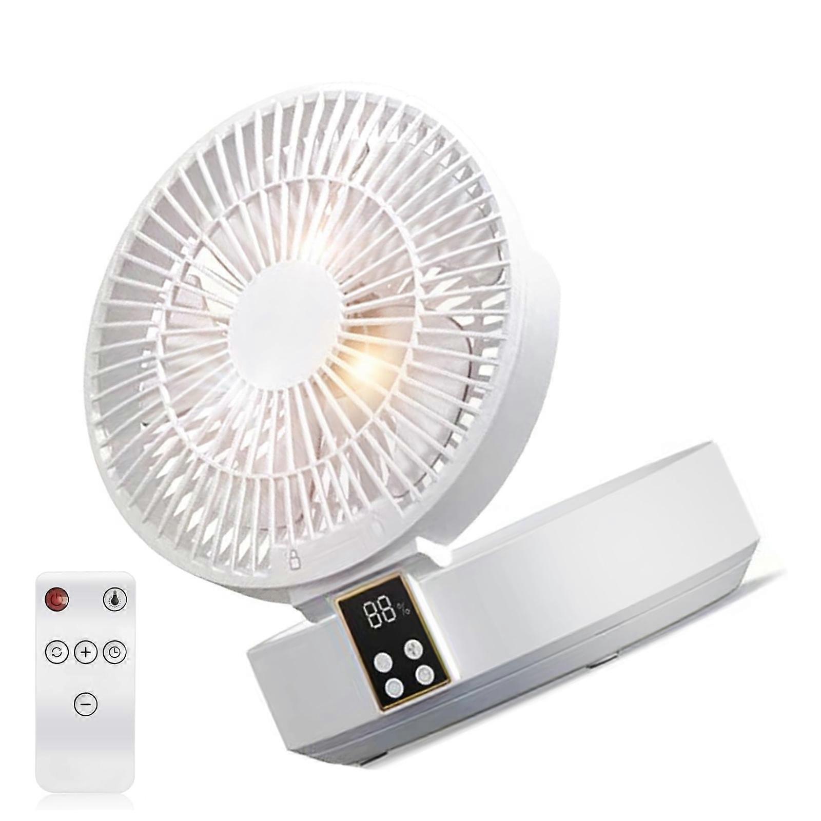 Remote Control USB Desktop Air Coolers with Timer Function Foldable 4000mAh Battery 120° Auto Rotation 3 Speed Fan  White