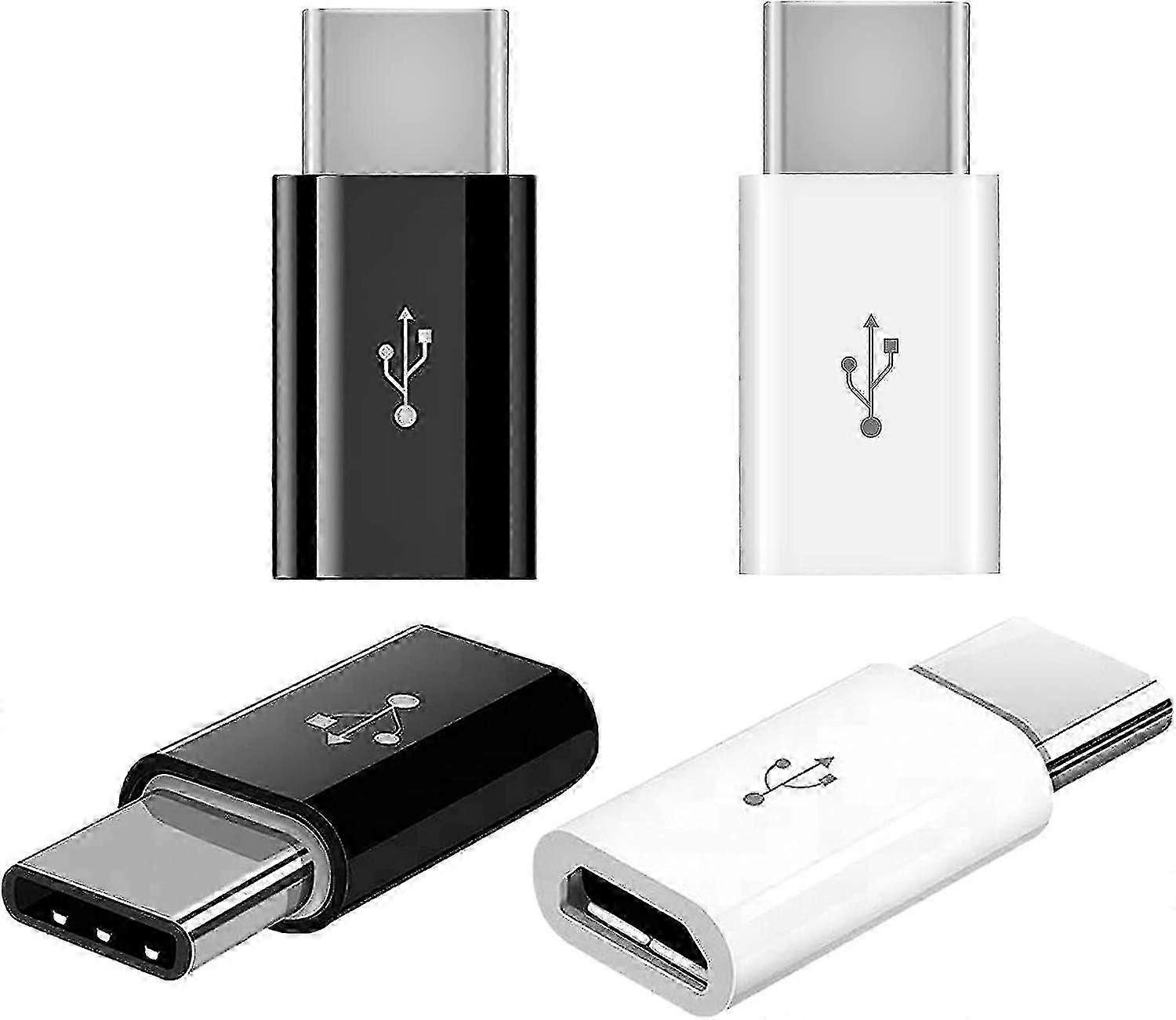 4 kusy USB C adaptér, USB C na micro USB adaptér typu C samec na micro usb samice konektor, micro usb na USB typ C adaptér, pro P20 / 30 jiný smartphon