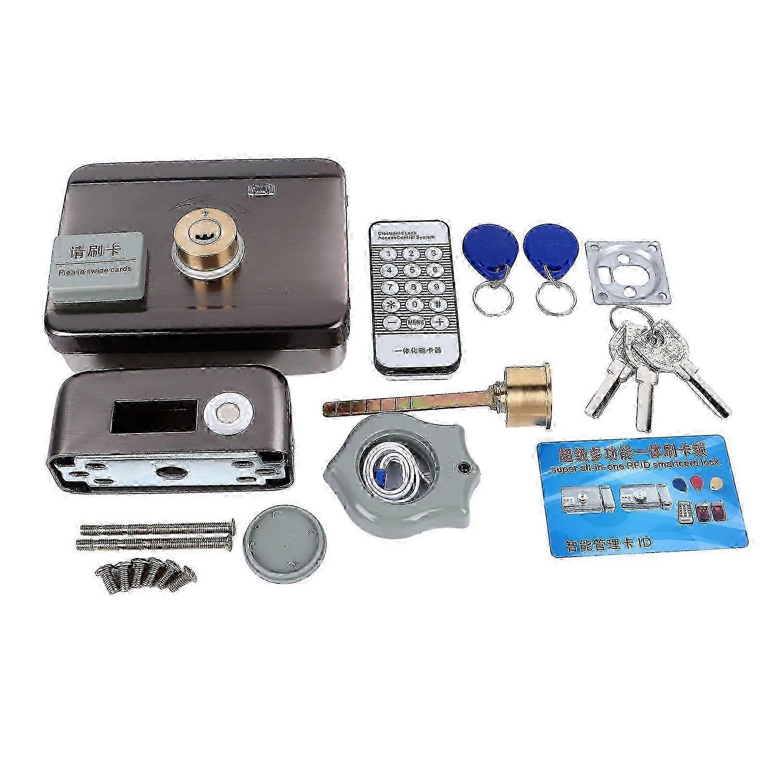 w ID Card Lock Integrated Structure Silent Battery Lock Safe Sensitive Wiring Free Lock for Home