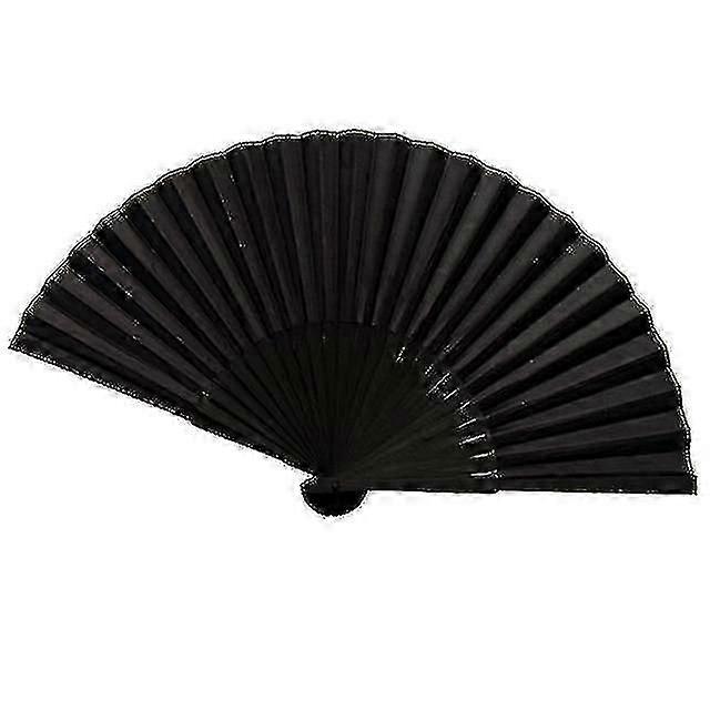 Black Cool Antique Fan, Black Plain Folding Fan