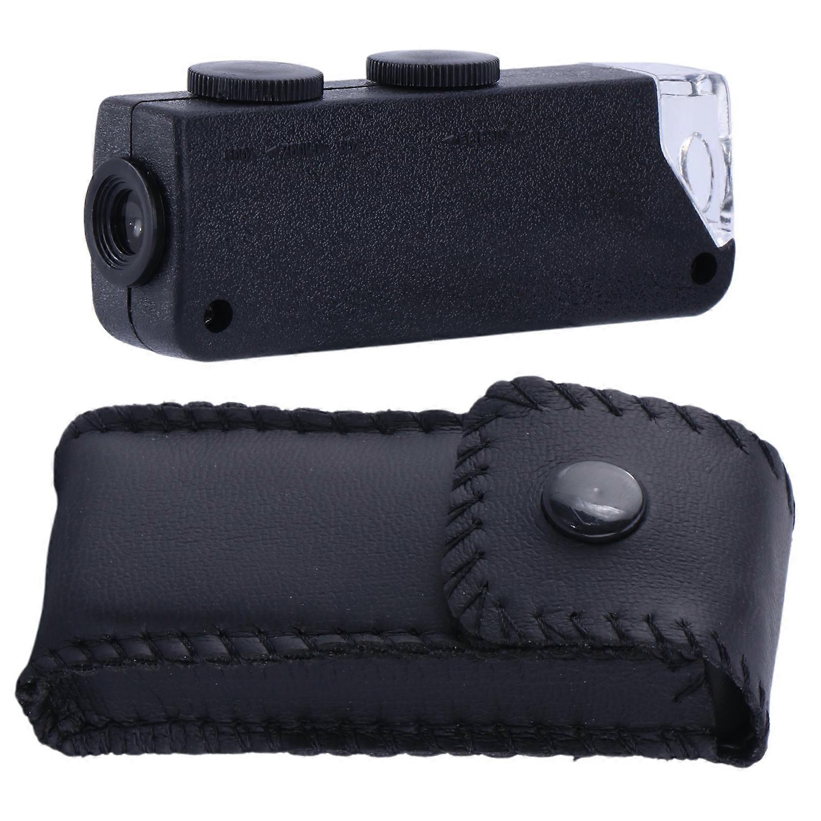 Mini kapesní 60x-100x kapesní mikroskop lupa lupa černá