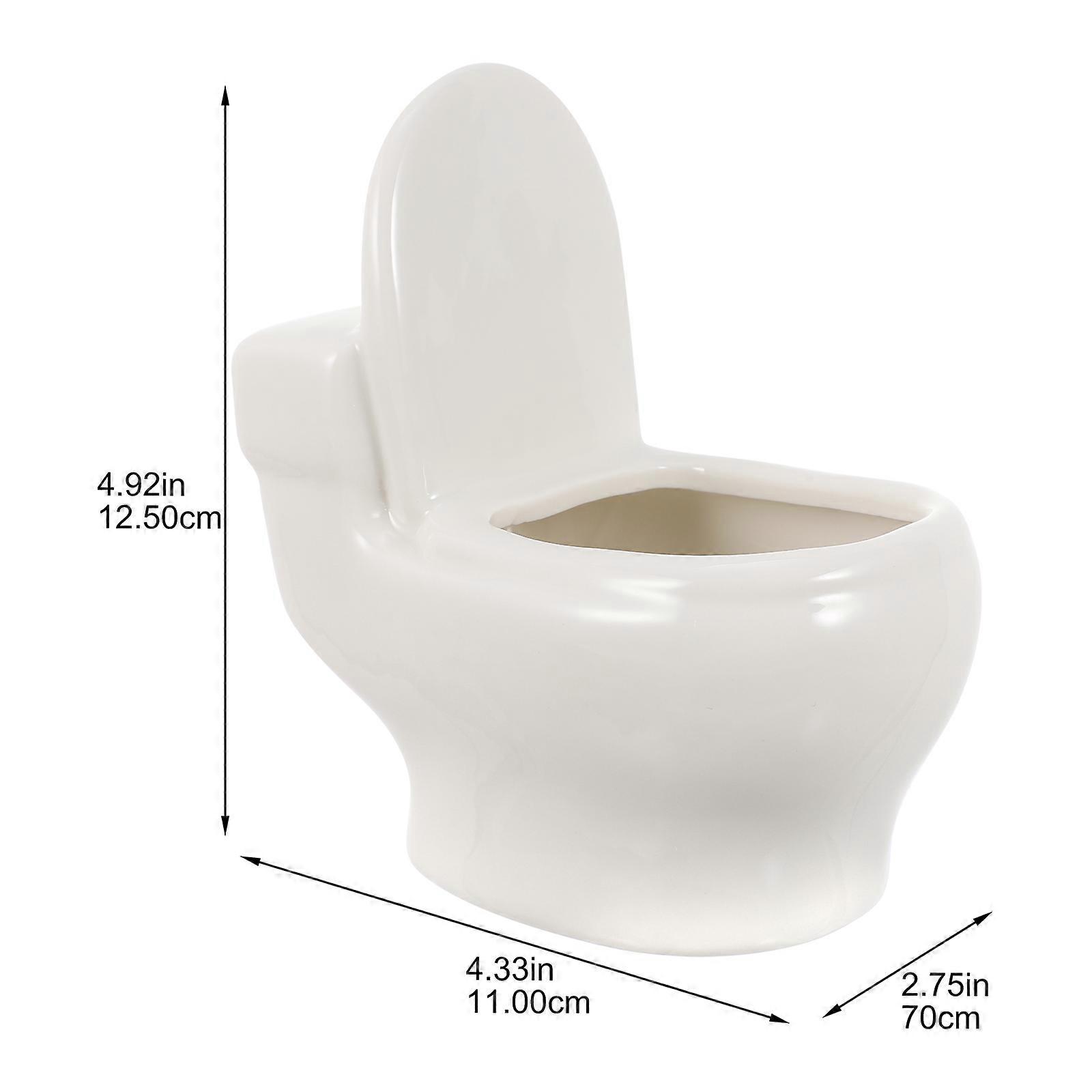 Ceramic Flowerpot Unique Closestool Design for Planting Use White Pot