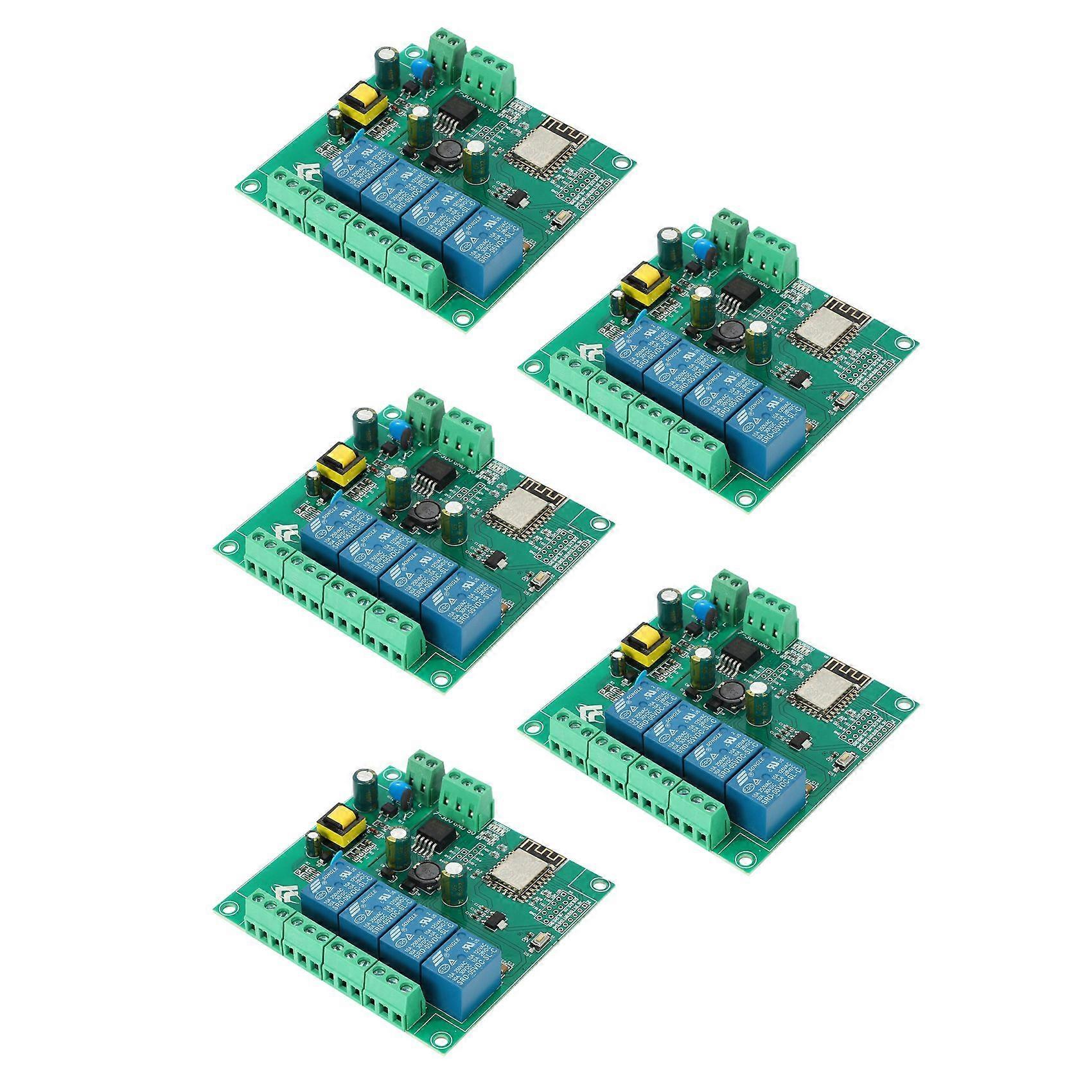 5X ESP8266 Wireless WIFI 4 Channel Relay Module ESP-12F Wifi Development Board for 5V/8-80V Power Su
