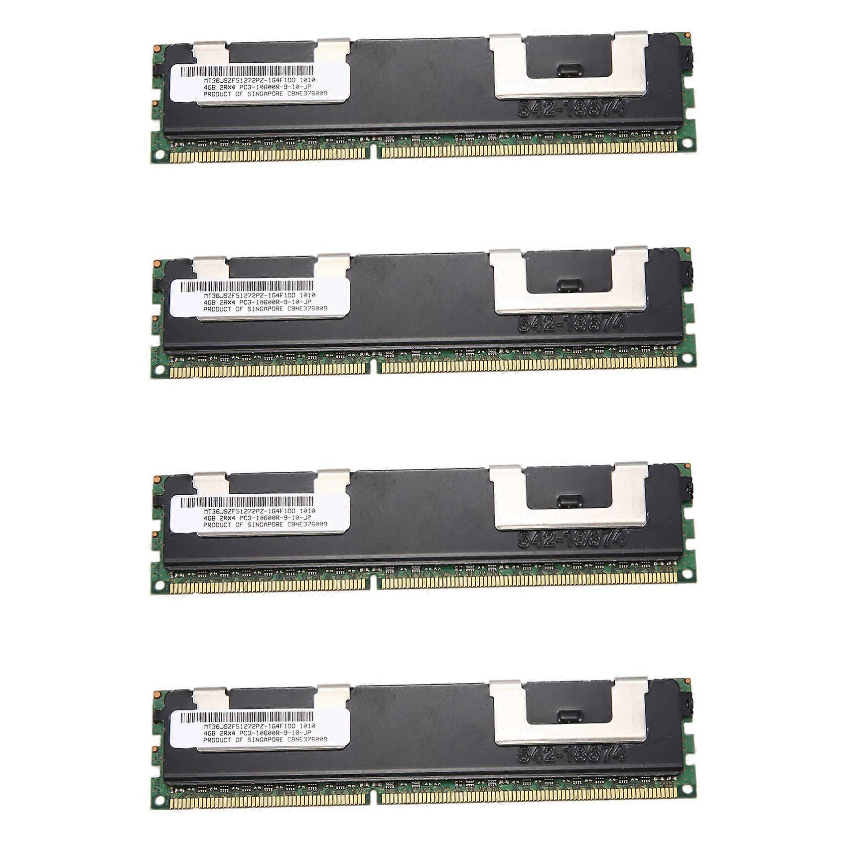 4X 4GB DDR3 Memory RAM PC3-10600R 1333MHz 2Rx4 1.5V ECC 240-Pin Server RAM MT36JSZF512772PZ