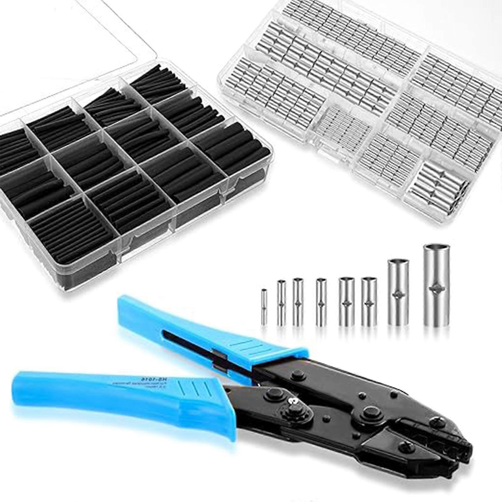 780pcs Wire Connection Kit with  not  Insulated Butt Connectors & Heat Shrink Tubing for Various Applications Multicolor