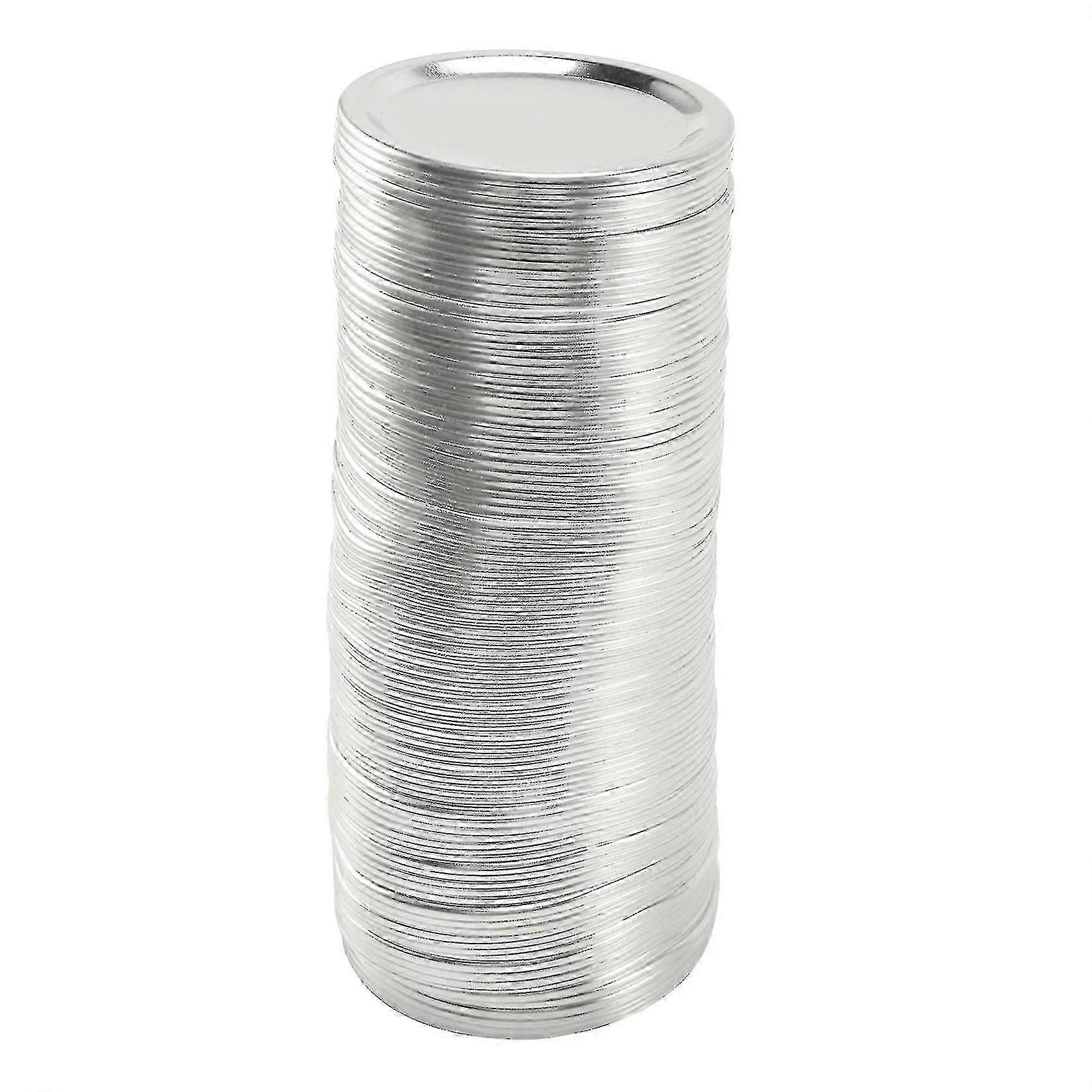 100 Pcs Regular Mouth 70mm Mason Jar Canning Lids, Reusable Leak Proof Split-type Silver Lids With
