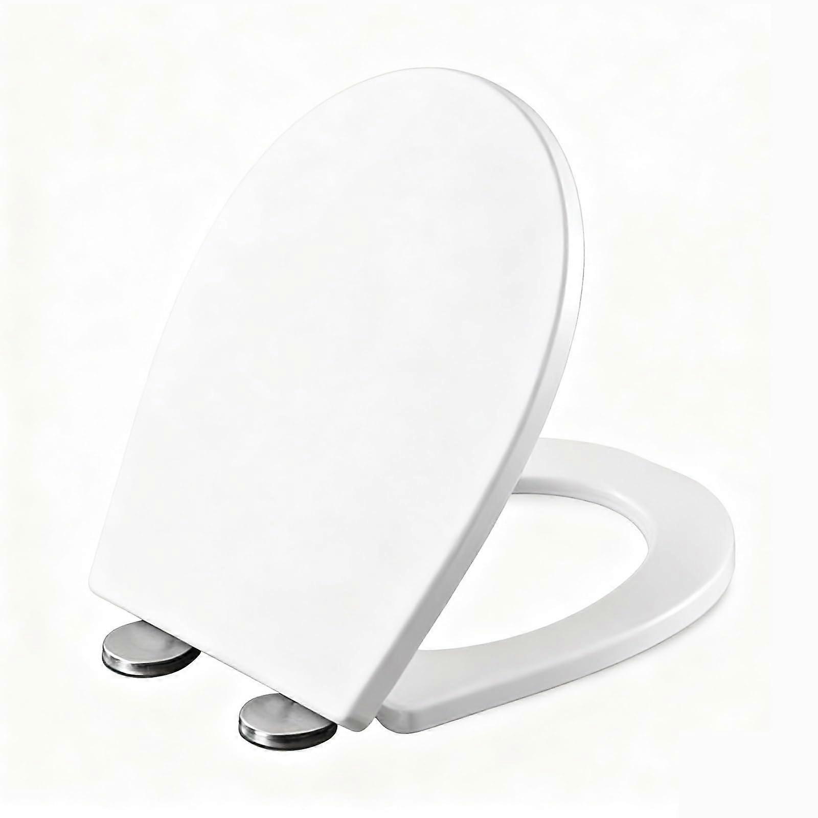 O Shape Toilet Seat with Slow Close Hinges, Scratch Resistant Easy Clean Lid for Bathroom