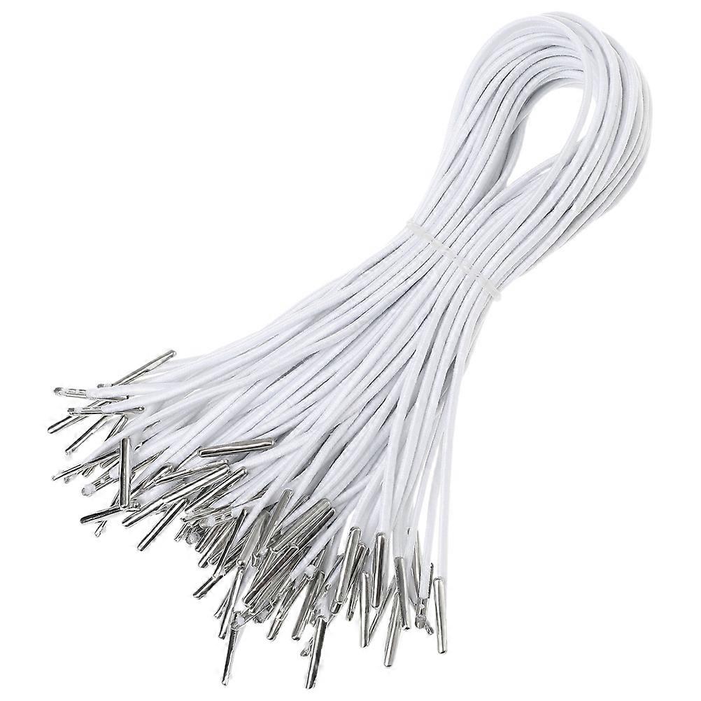 Iron Buckle Elastic Strap for Hats with Metal Barbs 150Pcs White Loop