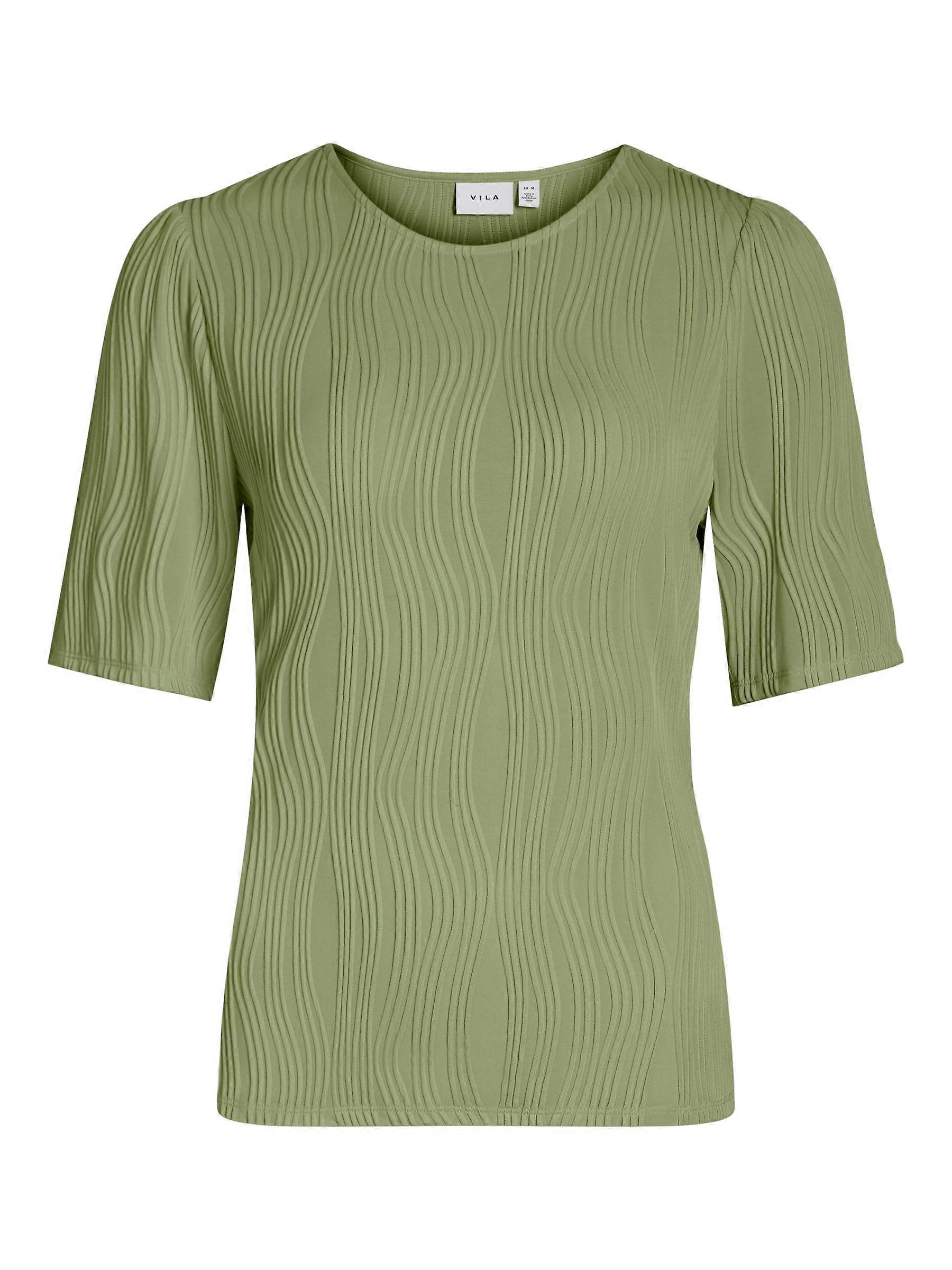 VILA modern shirt with textured pattern and half-length sleeves