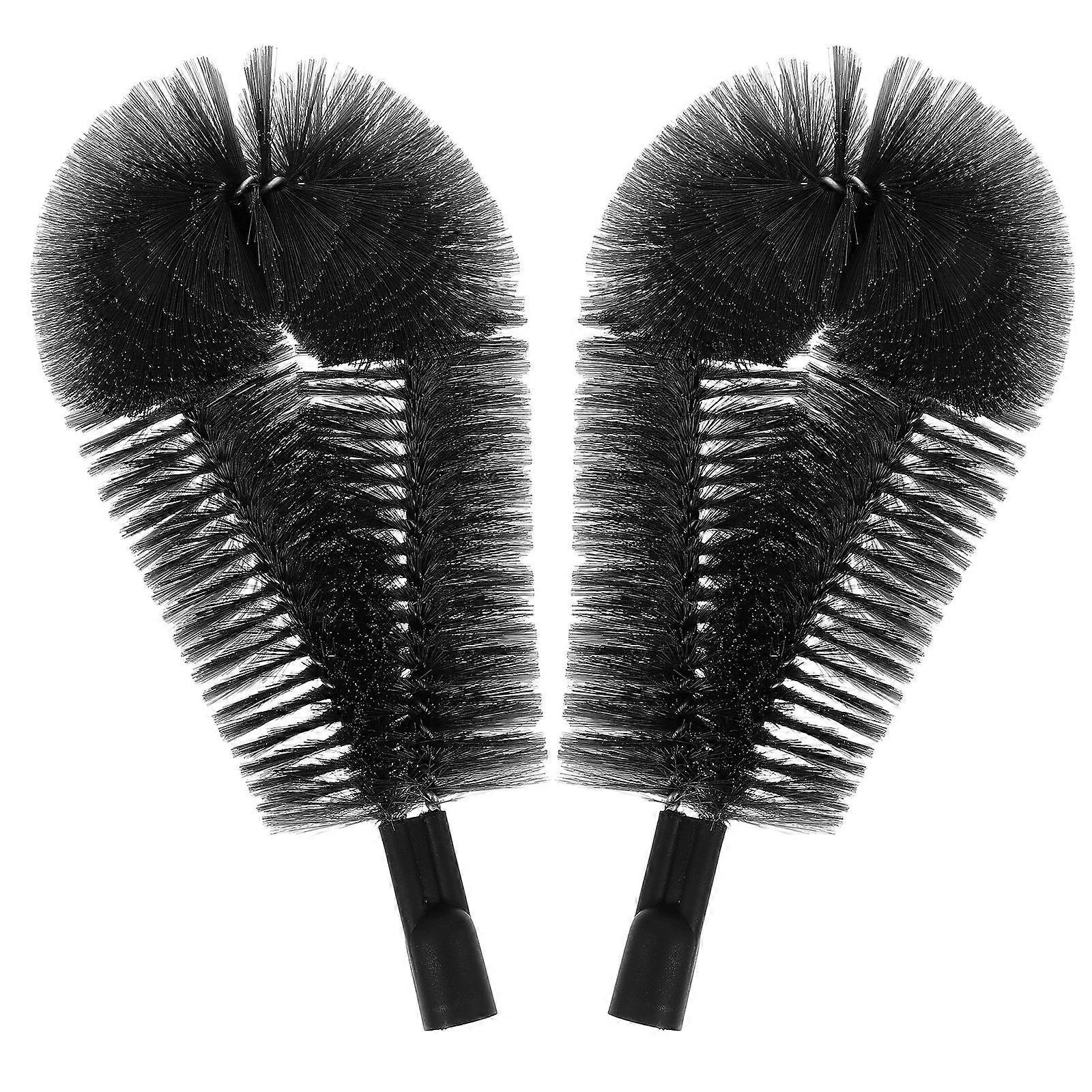 Gutter Leaf Guards Gutter Cleaning Brush Head Dust Removal Easy Operation Black 2Set
