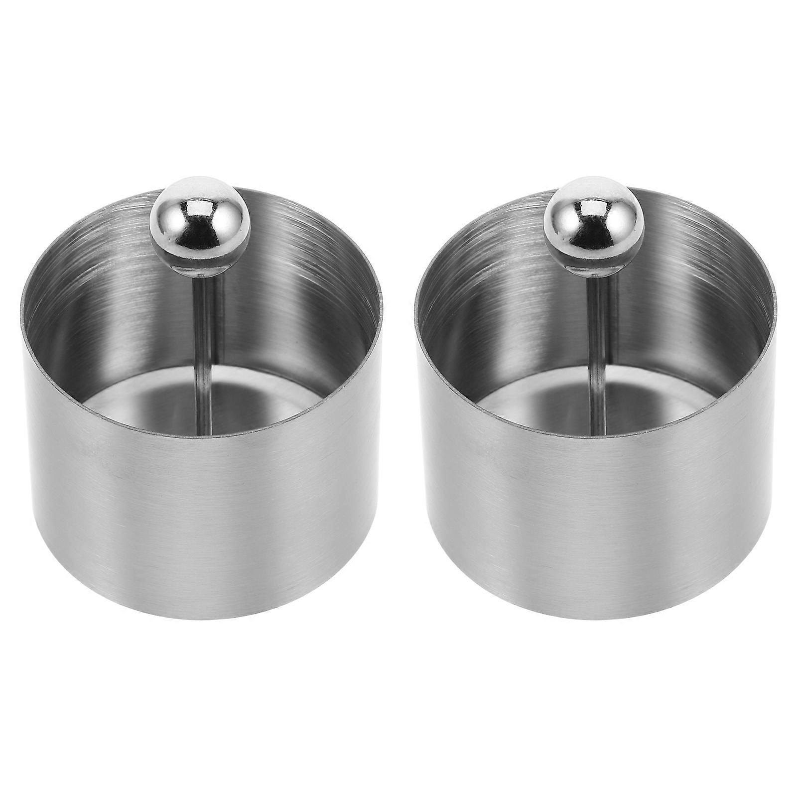 Silver Stainless Steel Round Cold Dish Mold for Home Use 2Pcs