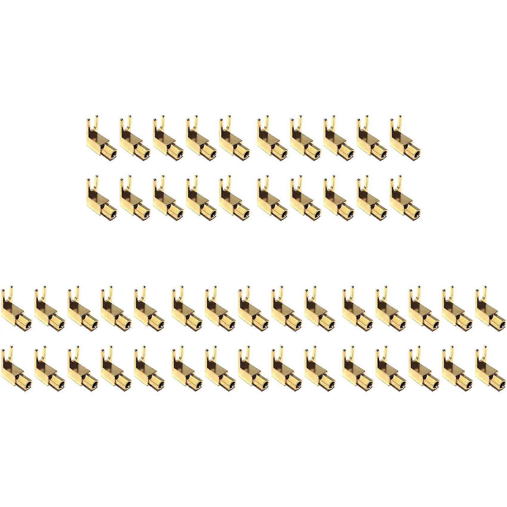 Right Angle Spade Fork & Binding Post - 4mm Banana Plug Socket - Spade Fork Connector for Speaker & Power & Amp(50 Pack)