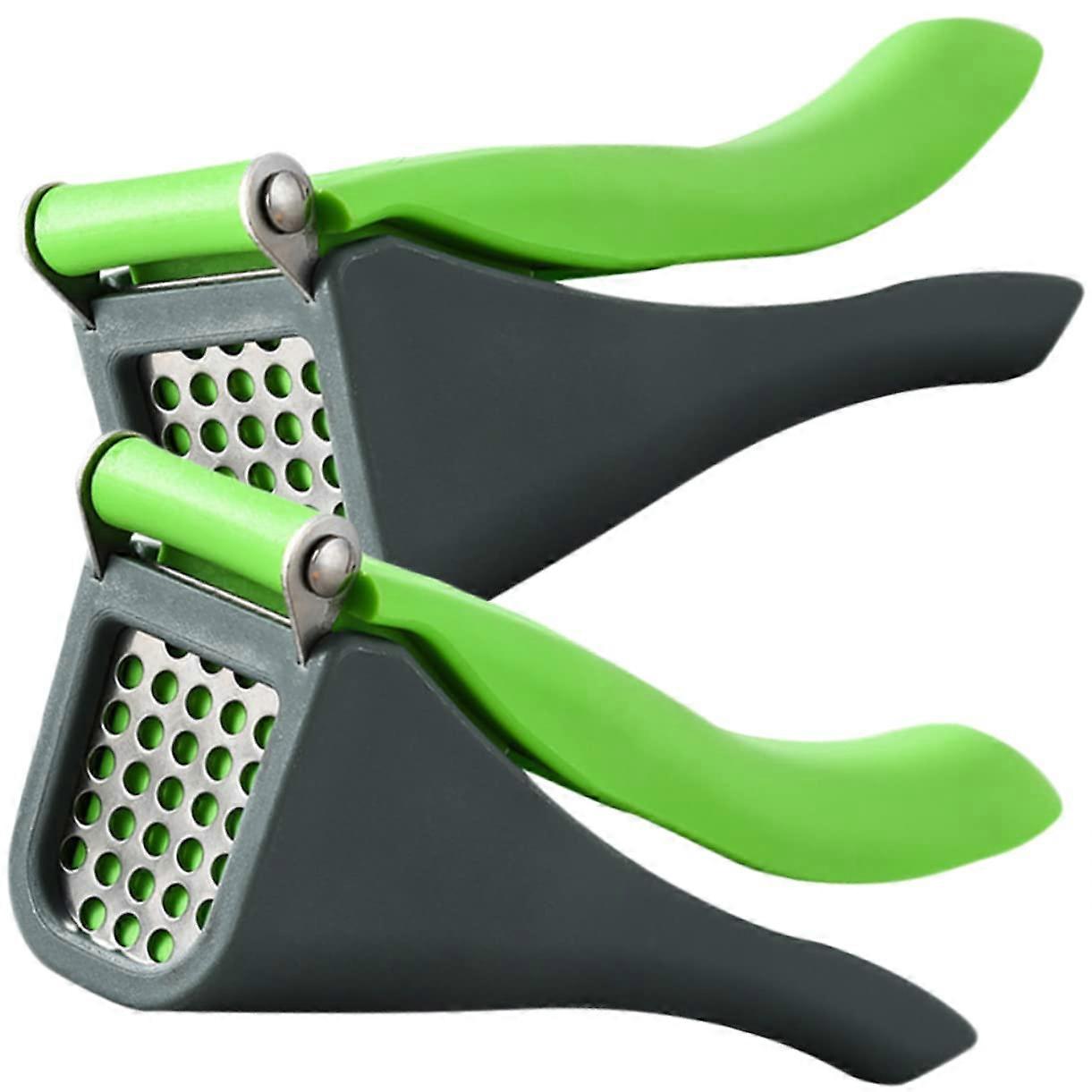 2pcs Stainless Steel Garlic Press and Mincer Tool for Effortless Crushing and Slicing Ginger