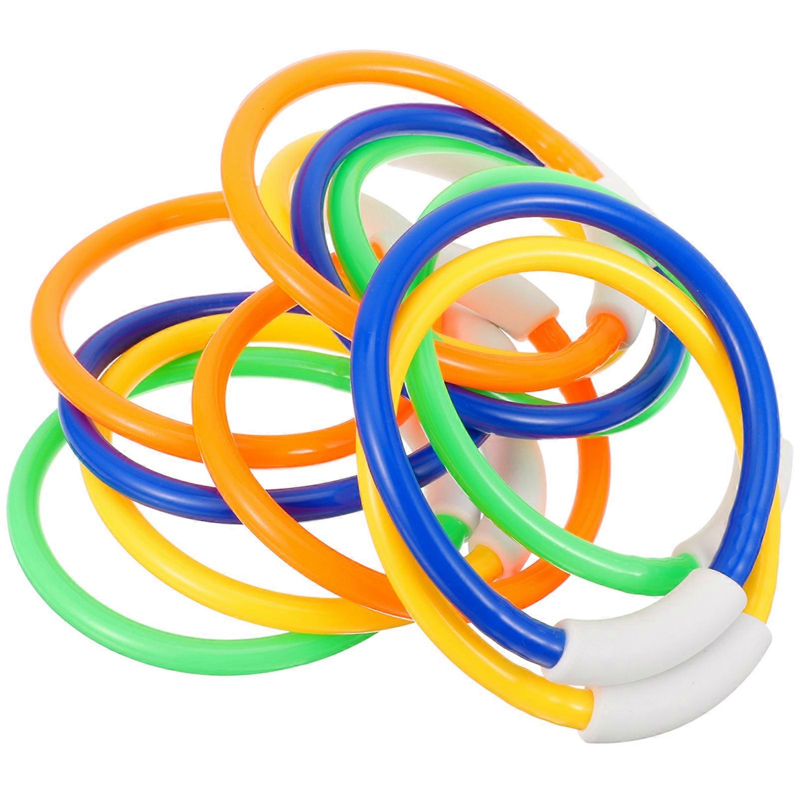 Kids Diving Rings Plastic Toy Set for Pool 12Pcs Assorted Colors for Fun