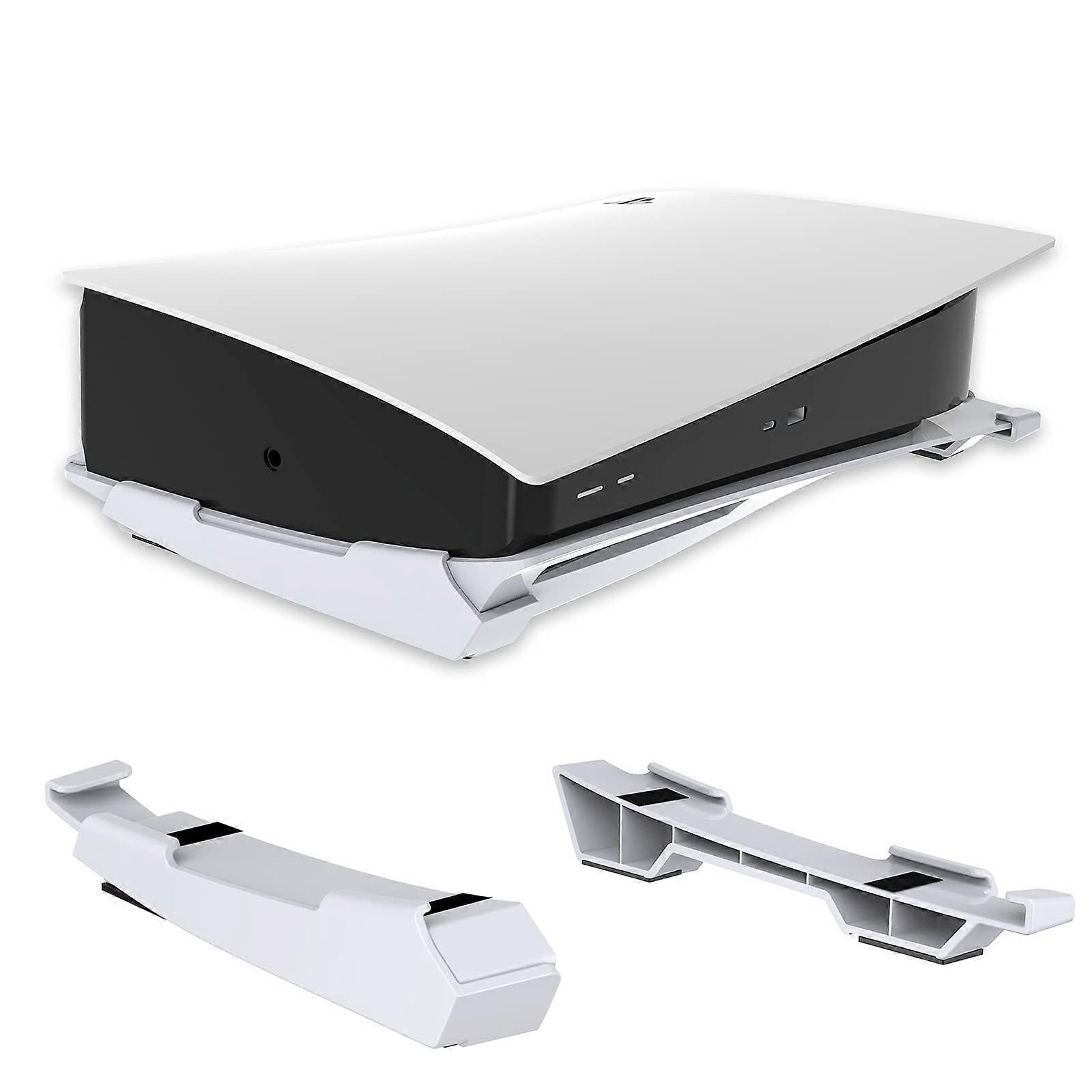 PS5 Horizontal Stand White Minimalist Design Compatible with Disc and Digital Editions Renewed