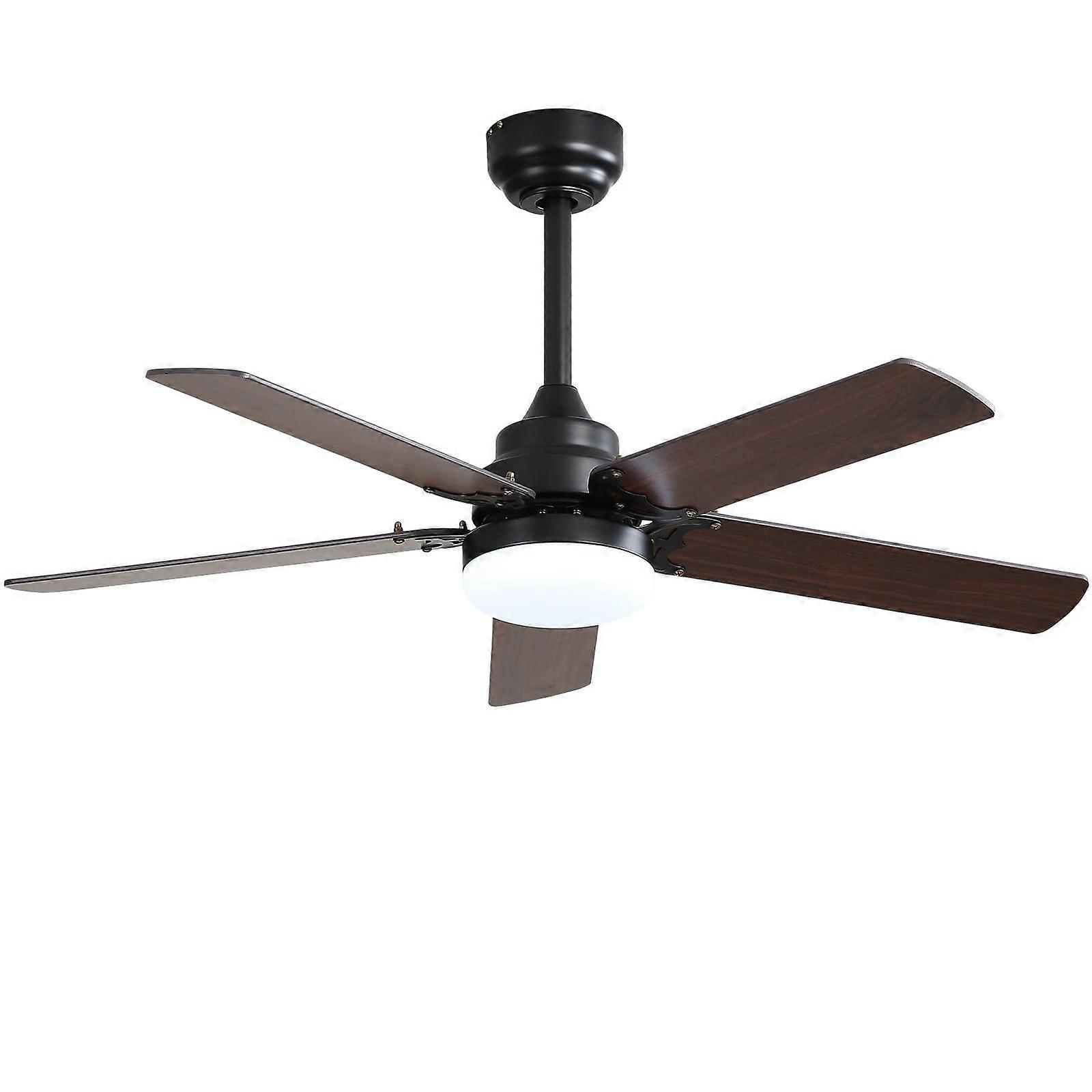 42 Inch Modern Ceiling Fan with LED Light and Remote, Black 5Blade Energy Saving DC Motor