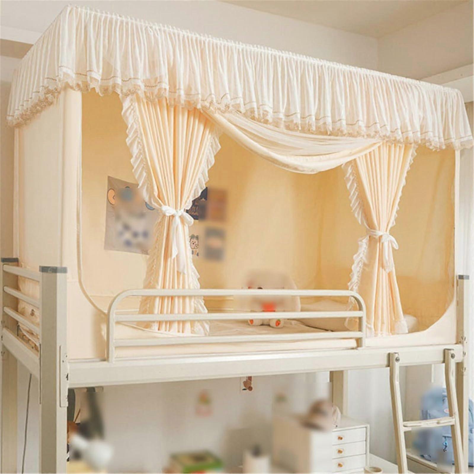 Yellow  Bunk Bed Curtains for Dorm Privacy, Light Blocking and Breathable Fabric, 80cm