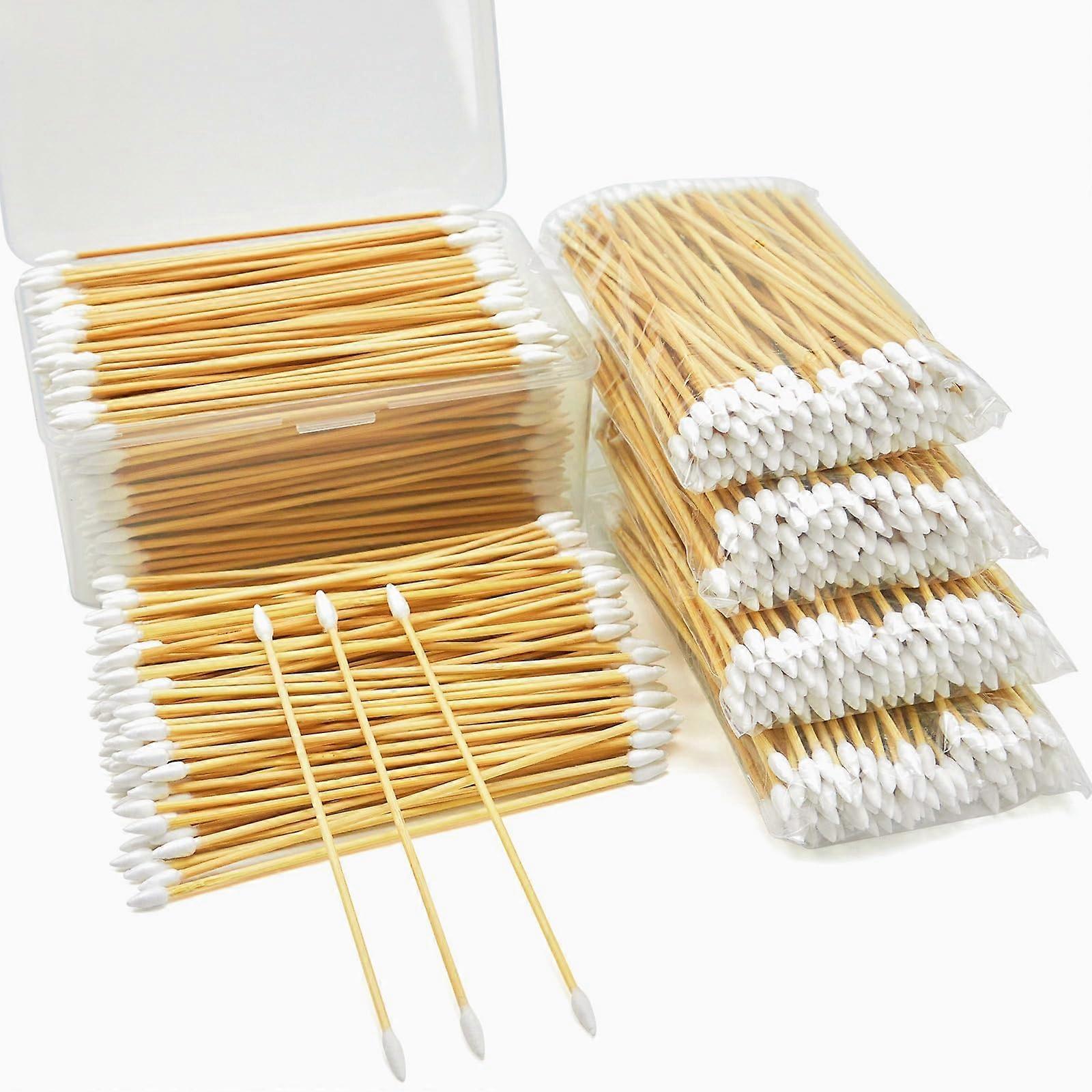 Gun Cleaning Swabs 6 Inch Double Ended Pointed Tip Lint  Bamboo Handle 400PCS Box