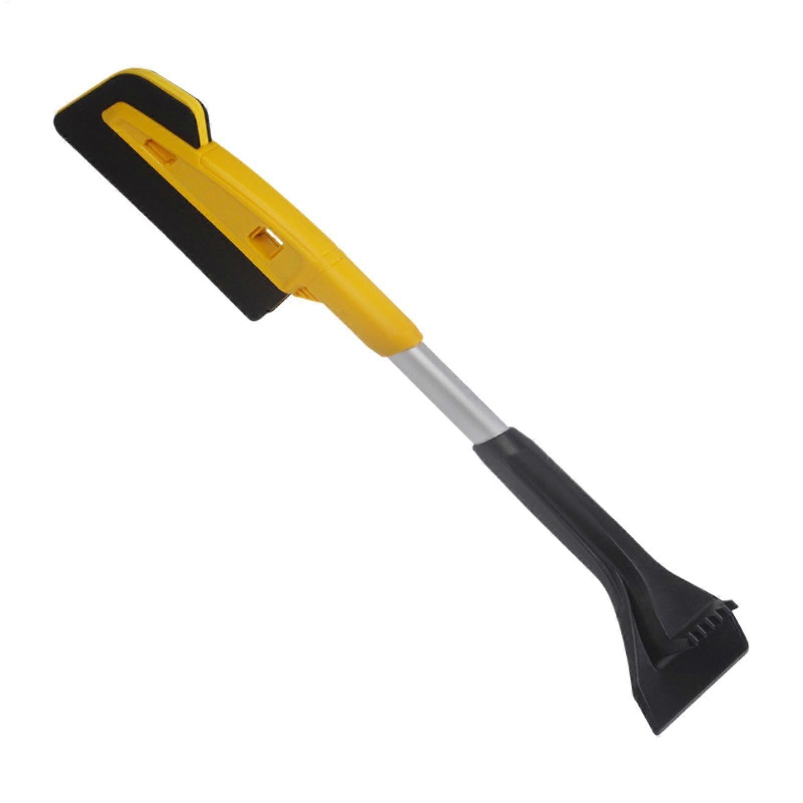 Car Snow Scraper with Extendable Brush and Heavy Duty IceCrushing Head for NoScratch Windshield