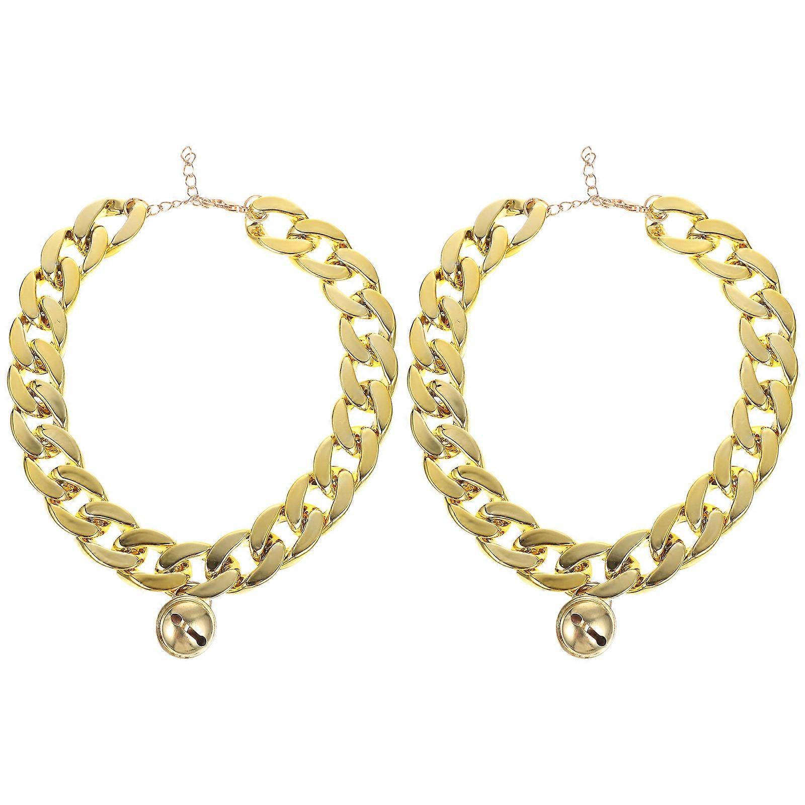 Pet Collar for Neck Decor 2Pcs Decorative Bell Chain