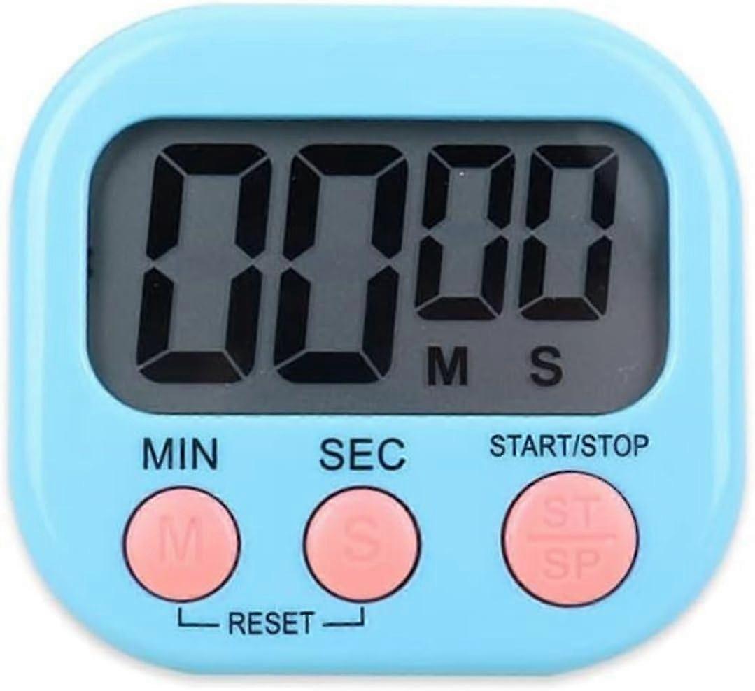 Digital Kitchen Timer with Large LCD Display, Loud Alarm, Magnetic Back, Countdown and Count Up, Blue
