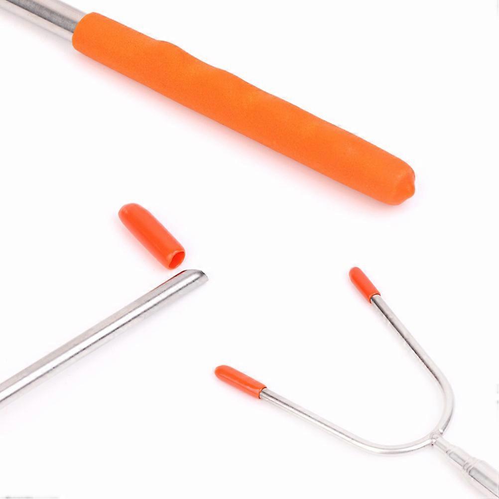 Telescoping Roasting Sticks Silicon Handle Bbq Forks for Camping 5Pcs