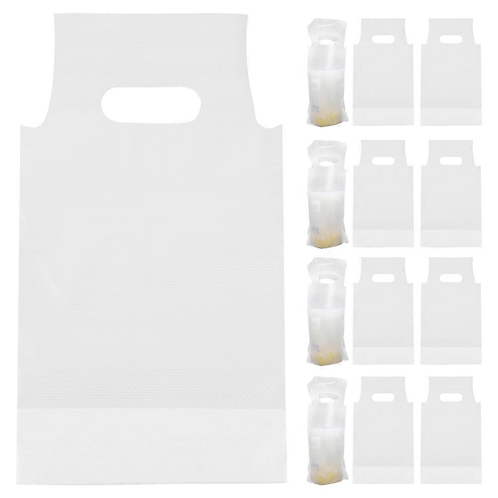 Drink Carrier Bags Plastic with Handle for Beverage Storage 100Pcs