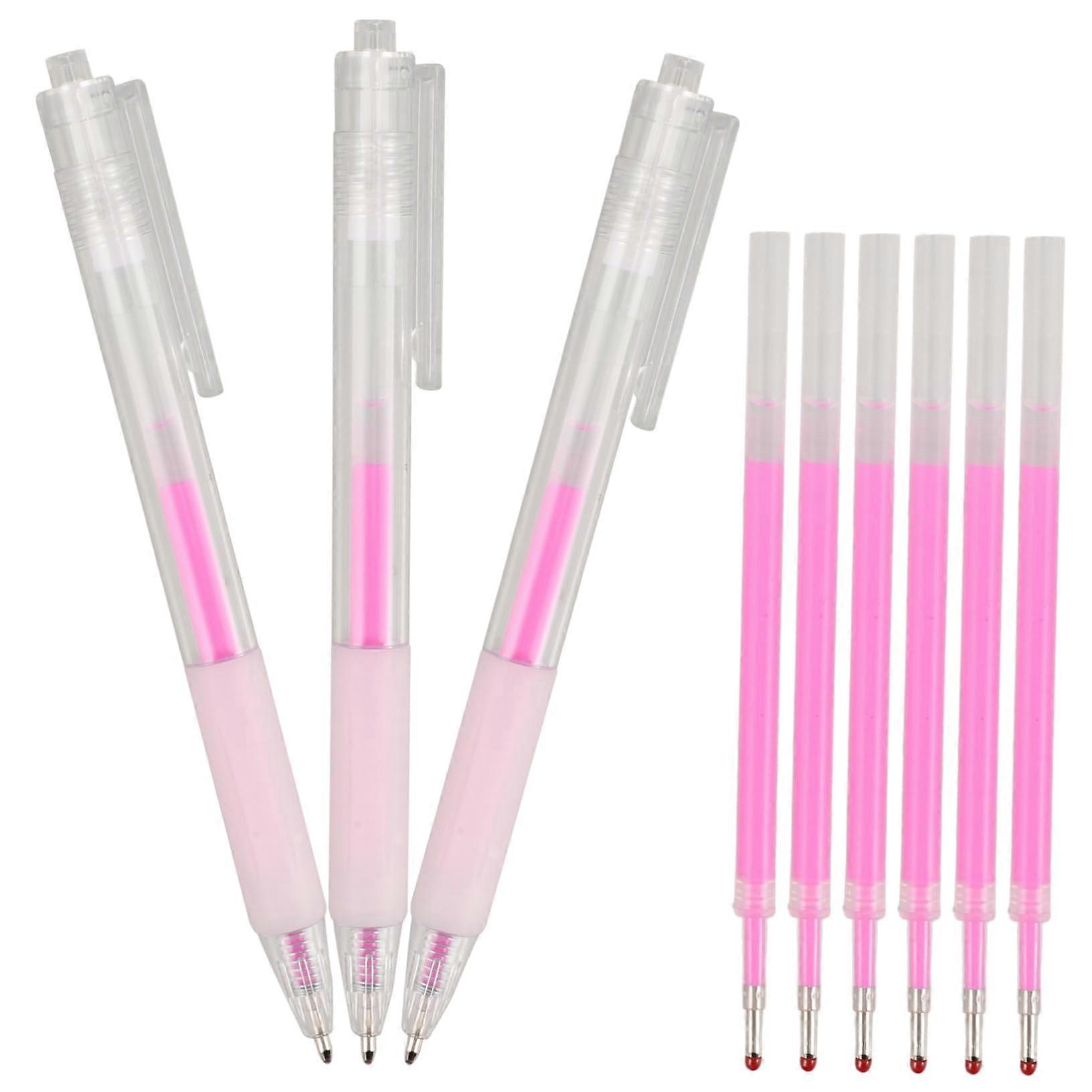 Pink Eyebrow Mapping Pen for Microblading with Precise Brow Shaping and Smudge Markings